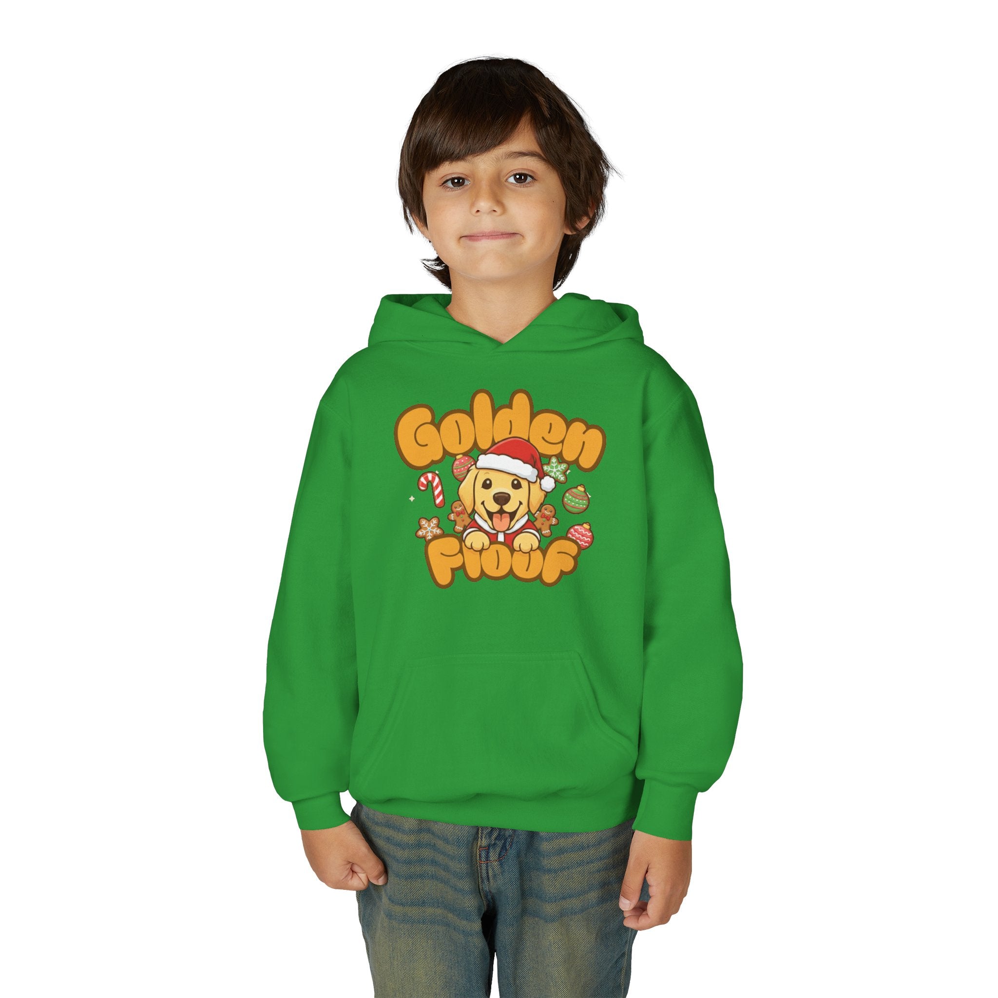 Golden Floof™ Kids Christmas Hoodie – Cute Holiday Santa Golden Retriever Hoodie for Children
