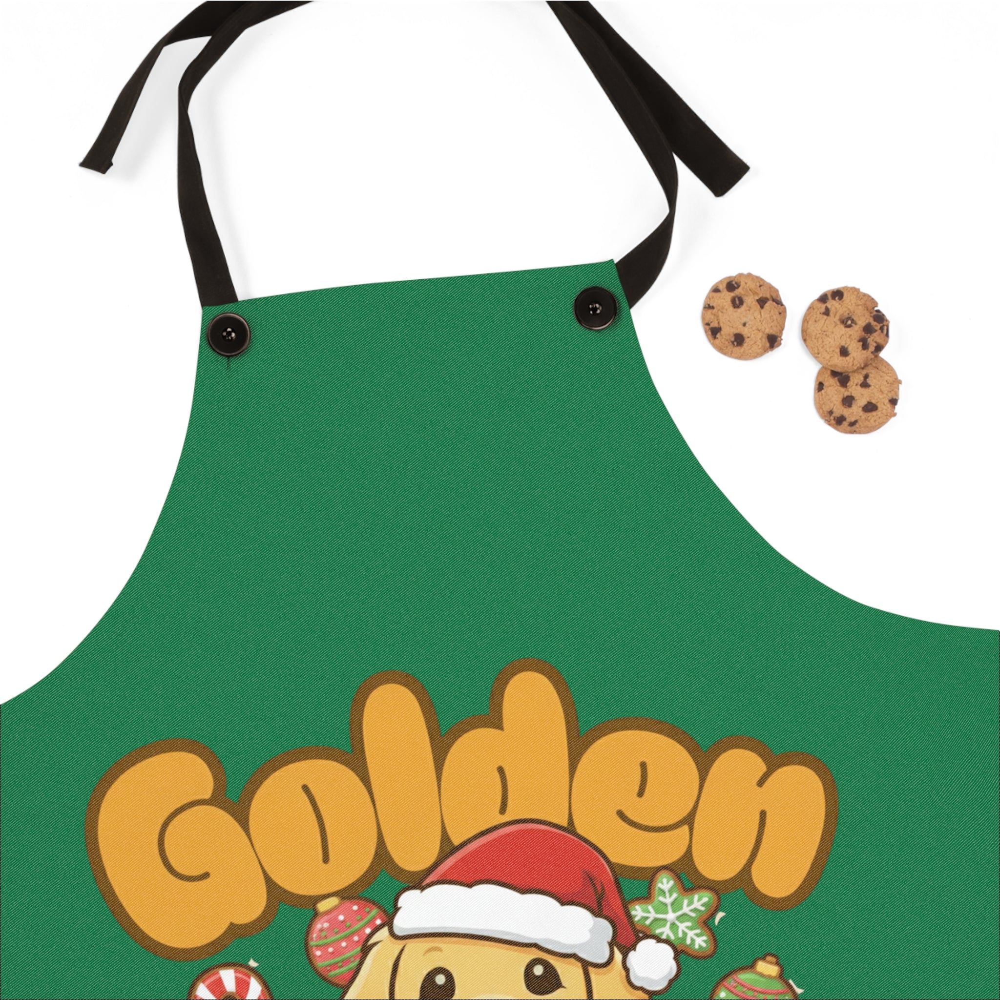 Golden Floof™ Christmas Baking Apron (Green) – Festive Holiday Dog Lover Kitchen Apron