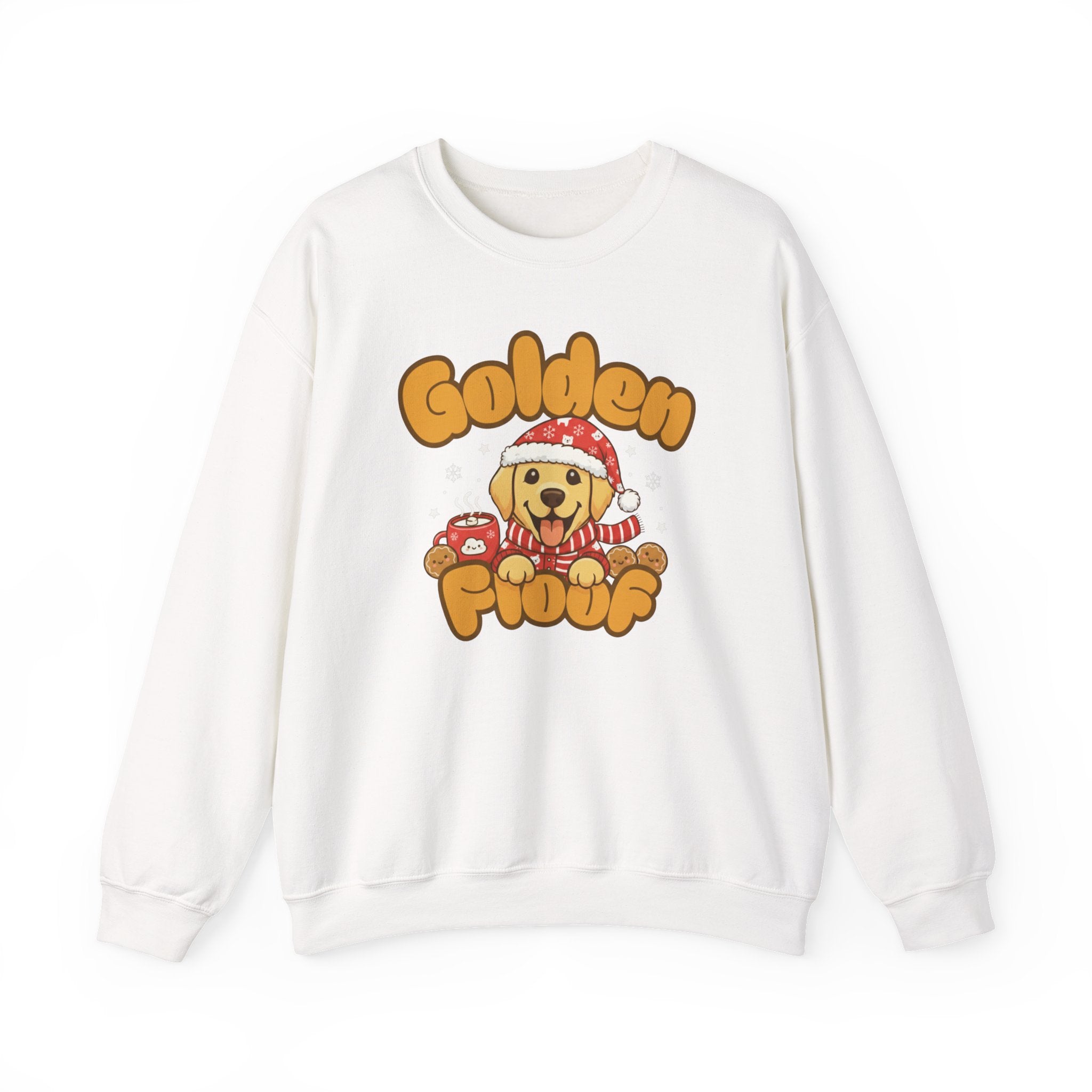 Golden Floof™ Winter Sweatshirt – Cute Cookies and Cocoa Golden Retriever Crewneck for Dog Lovers