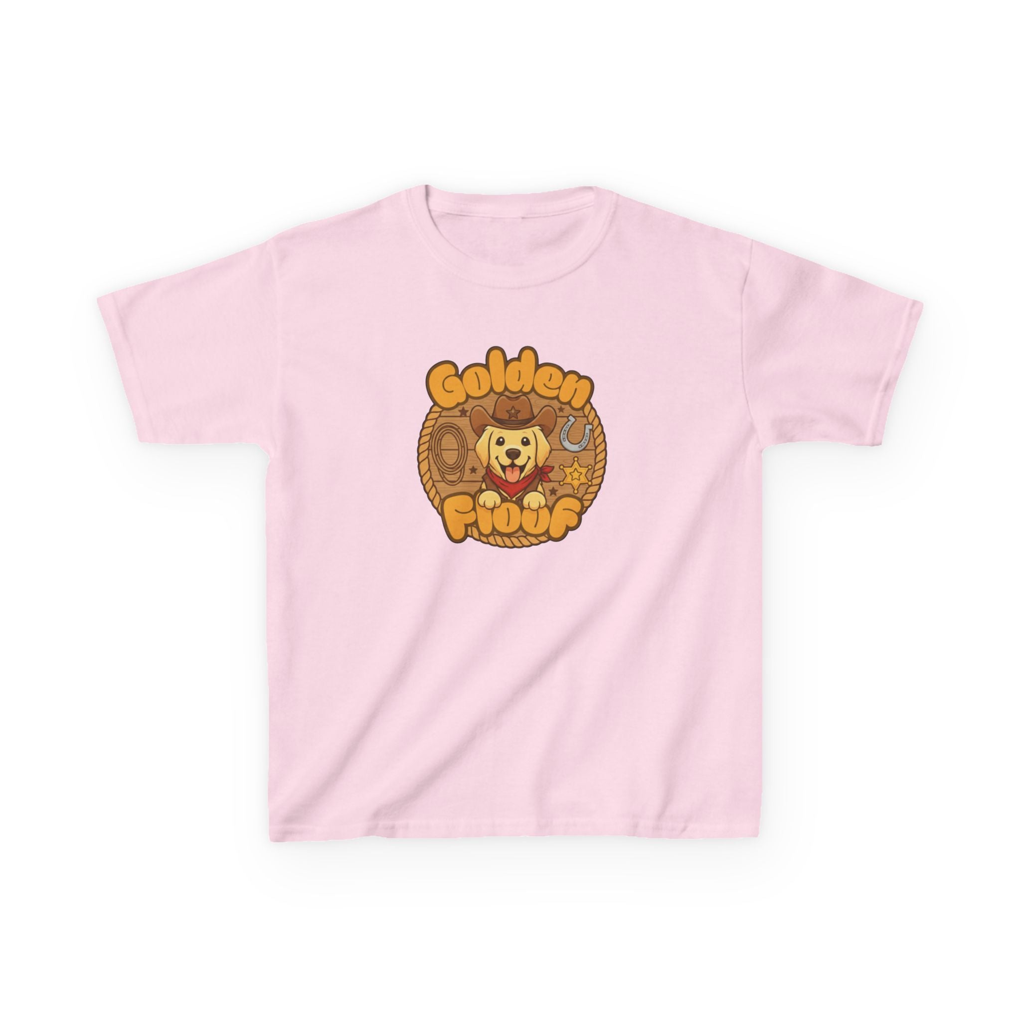 Golden Floof™ Kids Cowboy T-Shirt – Cute Western Golden Retriever Tee for Children