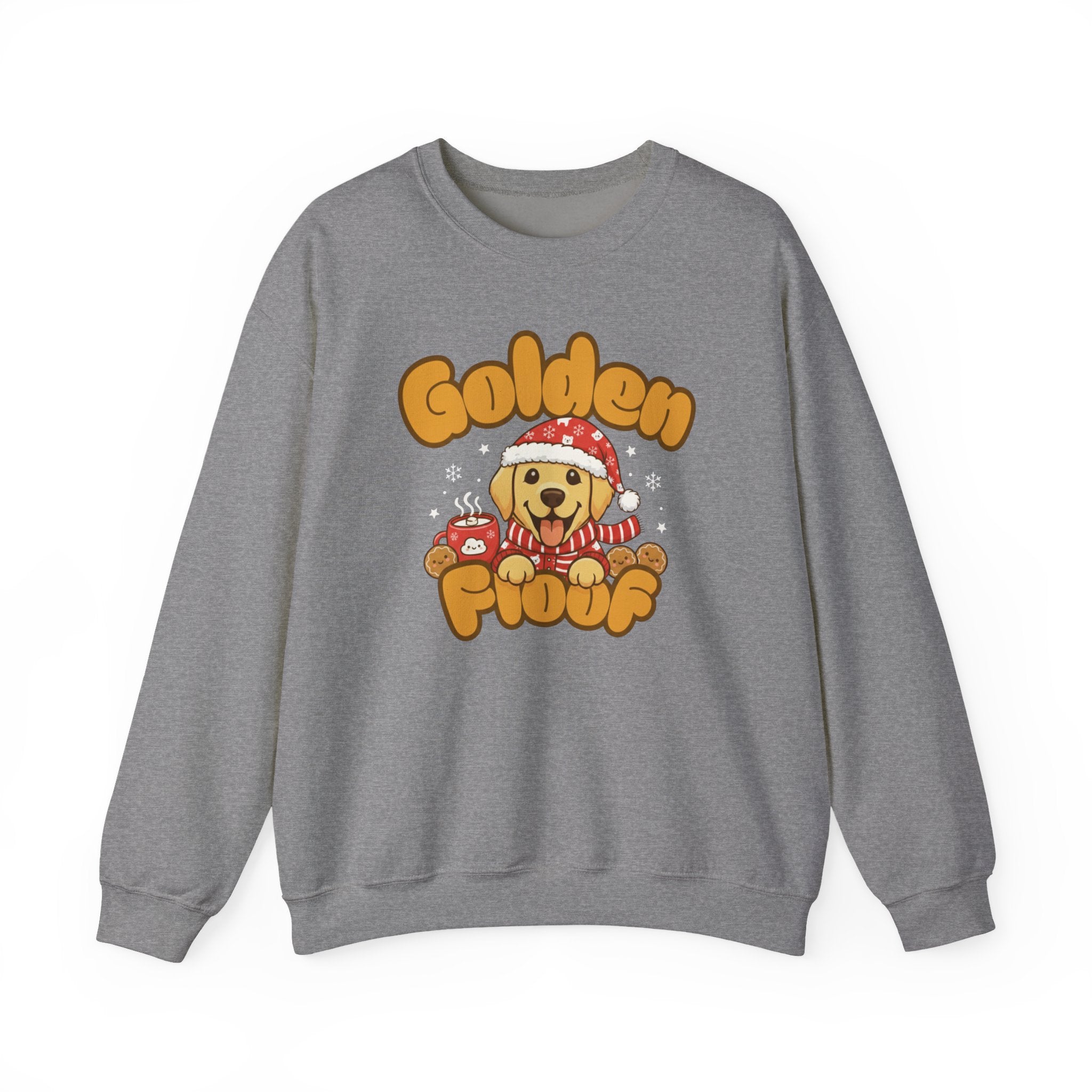 Golden Floof™ Winter Sweatshirt – Cute Cookies and Cocoa Golden Retriever Crewneck for Dog Lovers