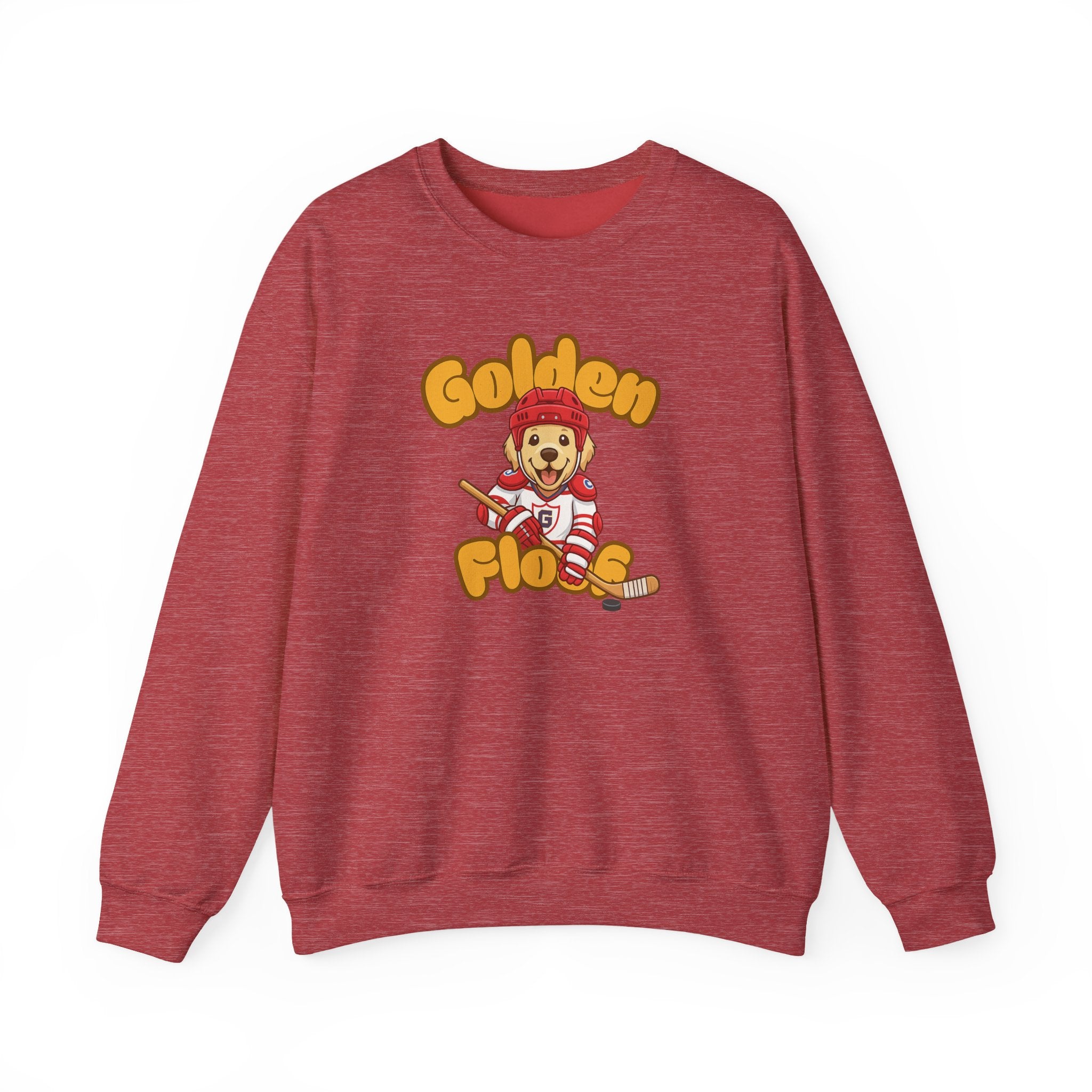 Golden Floof™ Hockey Sweatshirt – Cute Golden Retriever Ice Hockey Crewneck for Dog Lovers