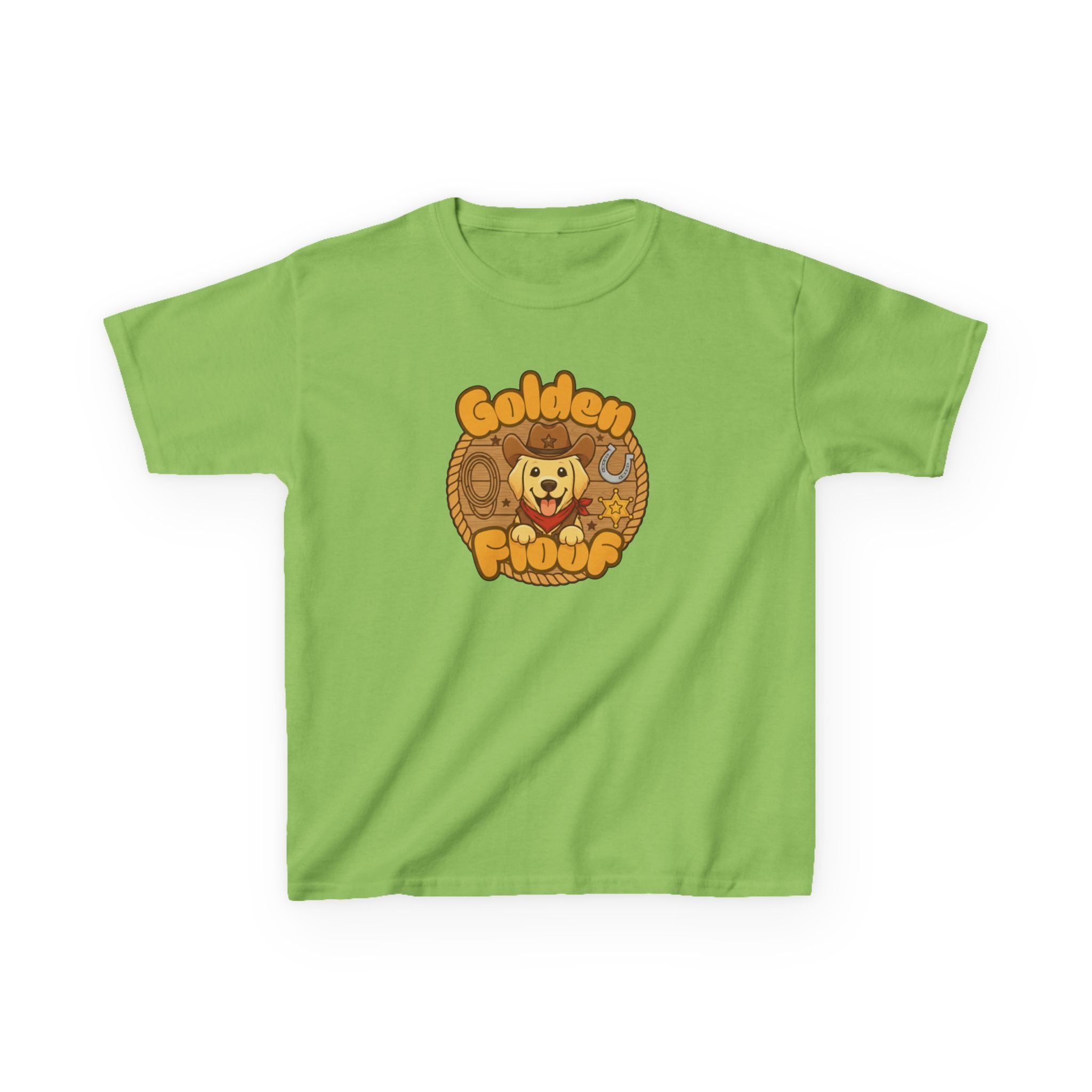 Golden Floof™ Kids Cowboy T-Shirt – Cute Western Golden Retriever Tee for Children