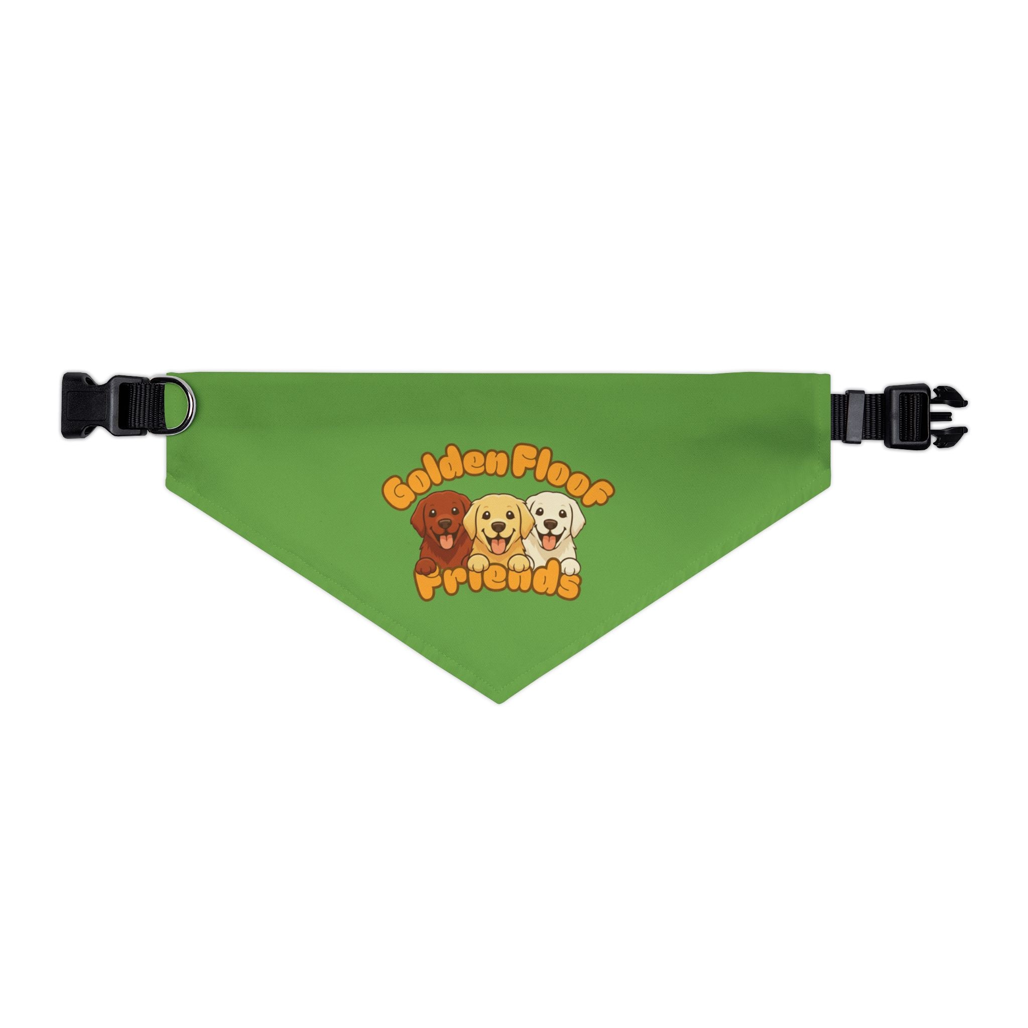 Golden Floof™ Friends Dog Bandana Collar – Adjustable Pet Bandana with Golden Retriever Trio
