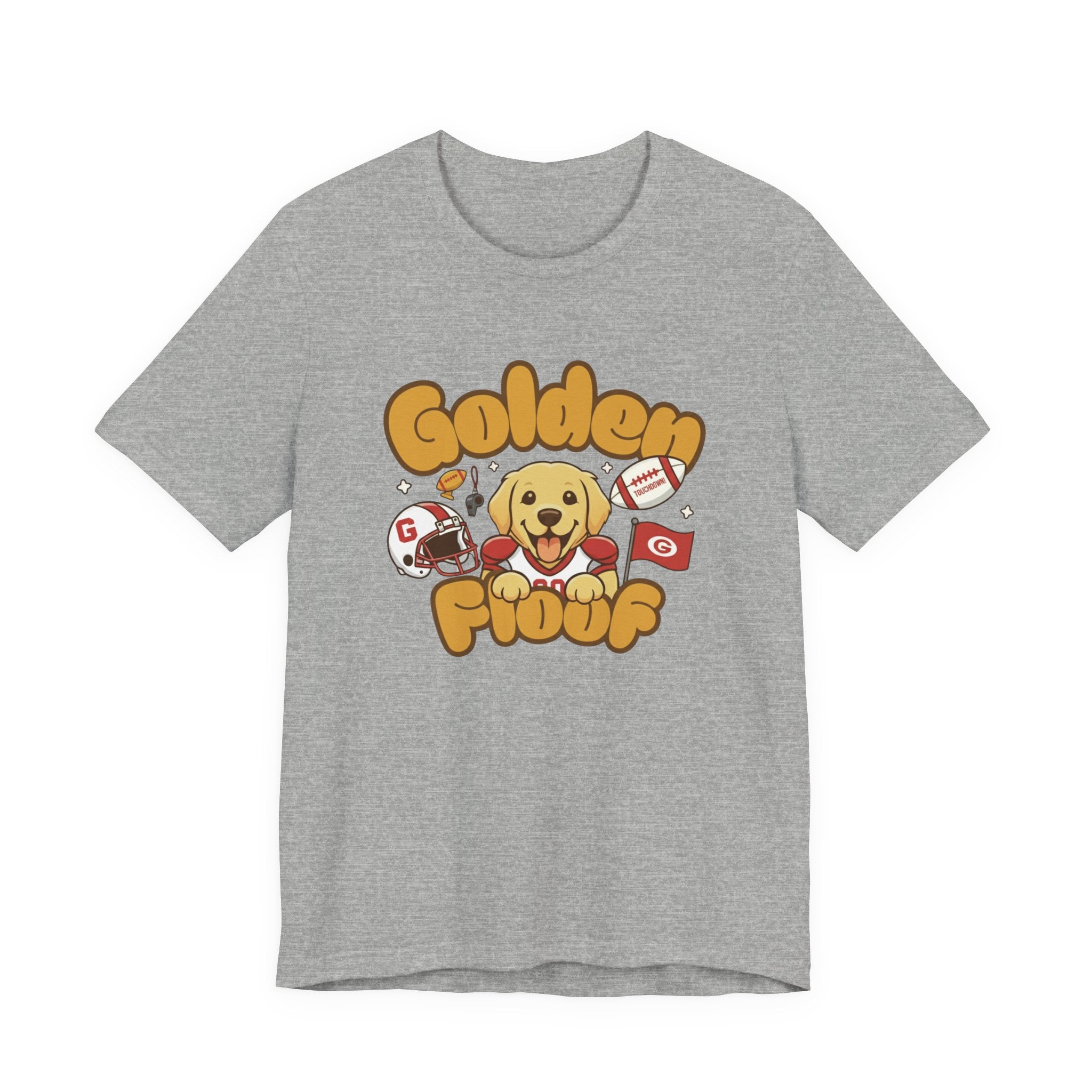 Golden Floof™ Football T-Shirt – Game Day Golden Retriever Tee for Dog Lovers