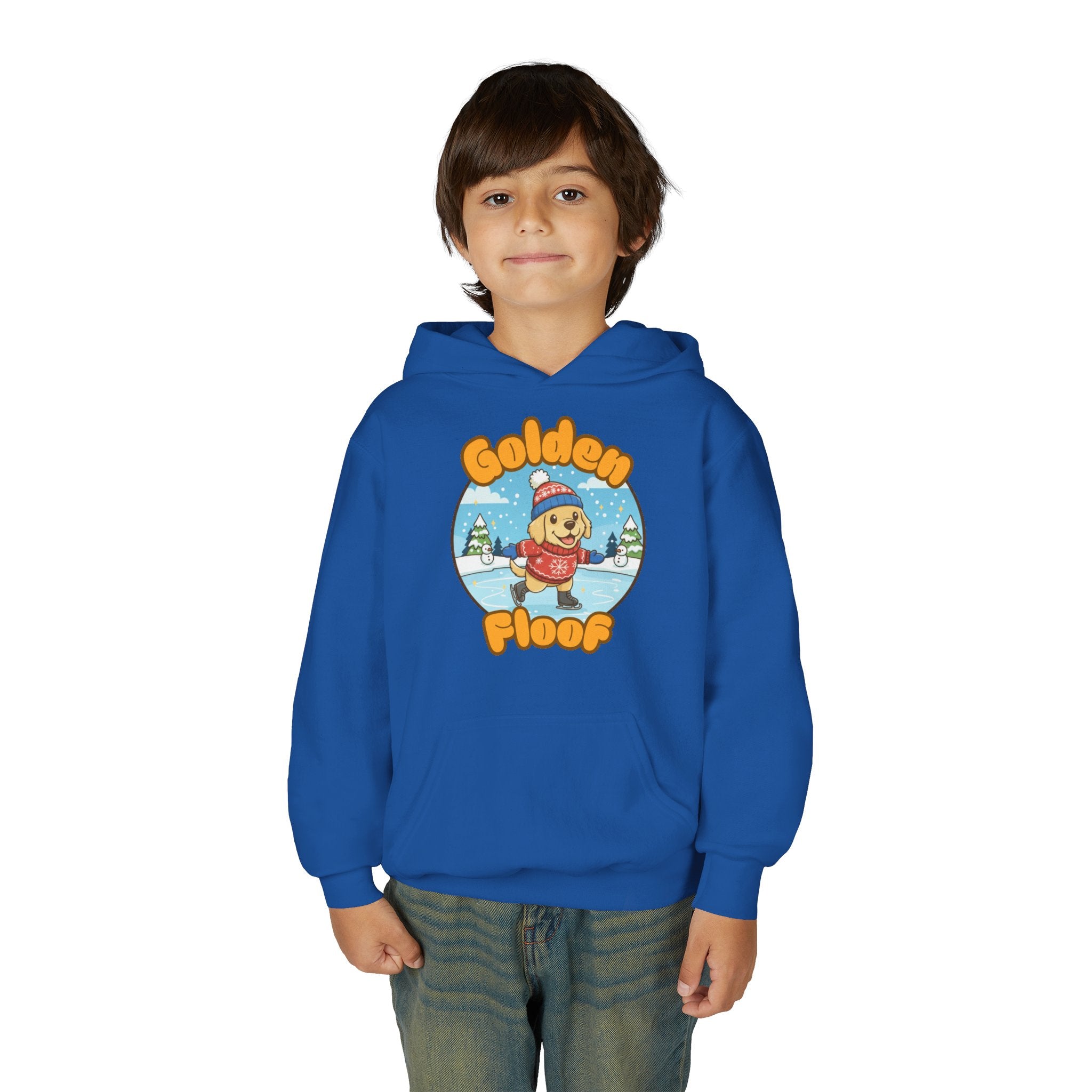 Golden Floof™ Kids Ice Skating Hoodie – Cute Winter Golden Retriever Hoodie for Children