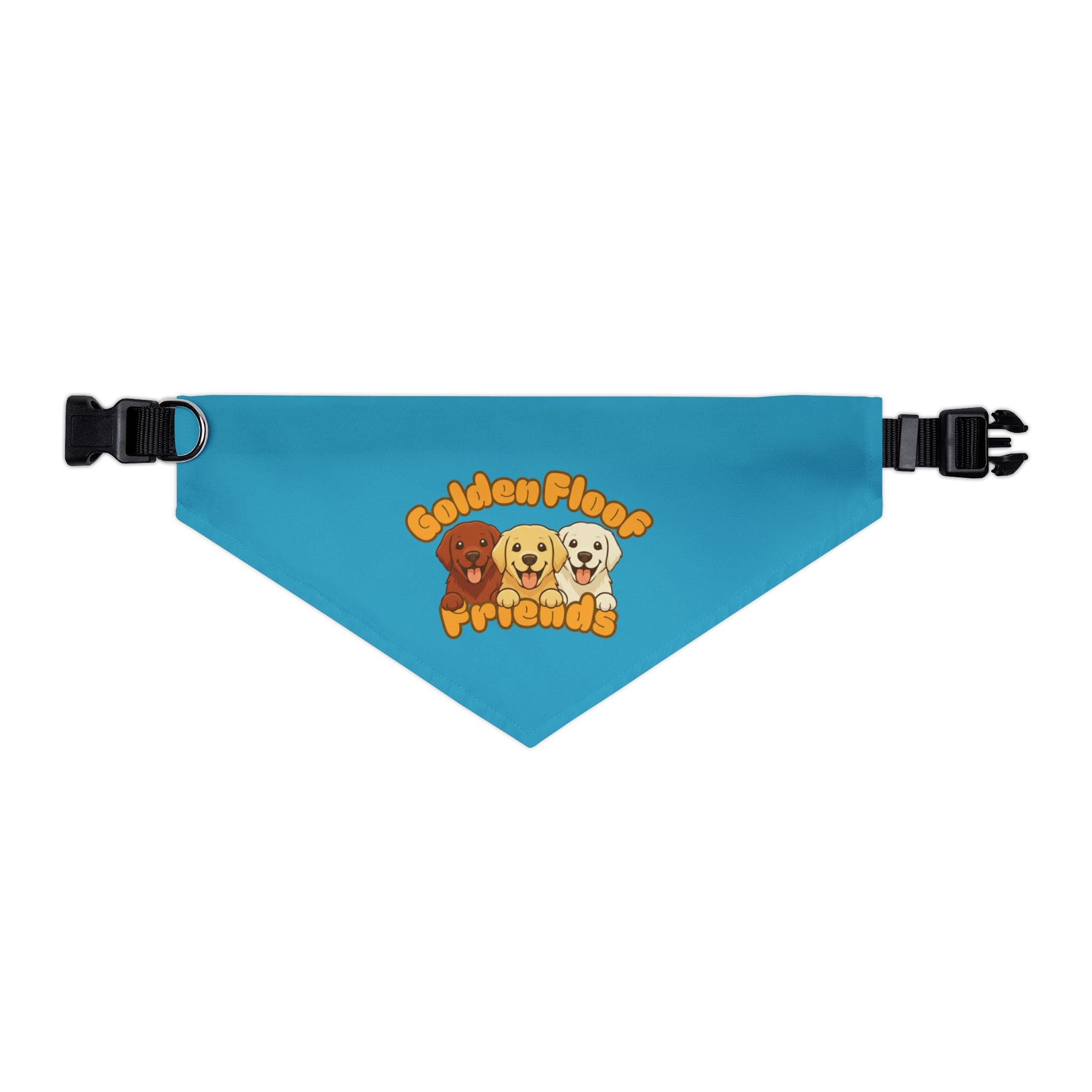 Golden Floof™ Friends Dog Bandana Collar – Adjustable Pet Bandana with Golden Retriever Trio