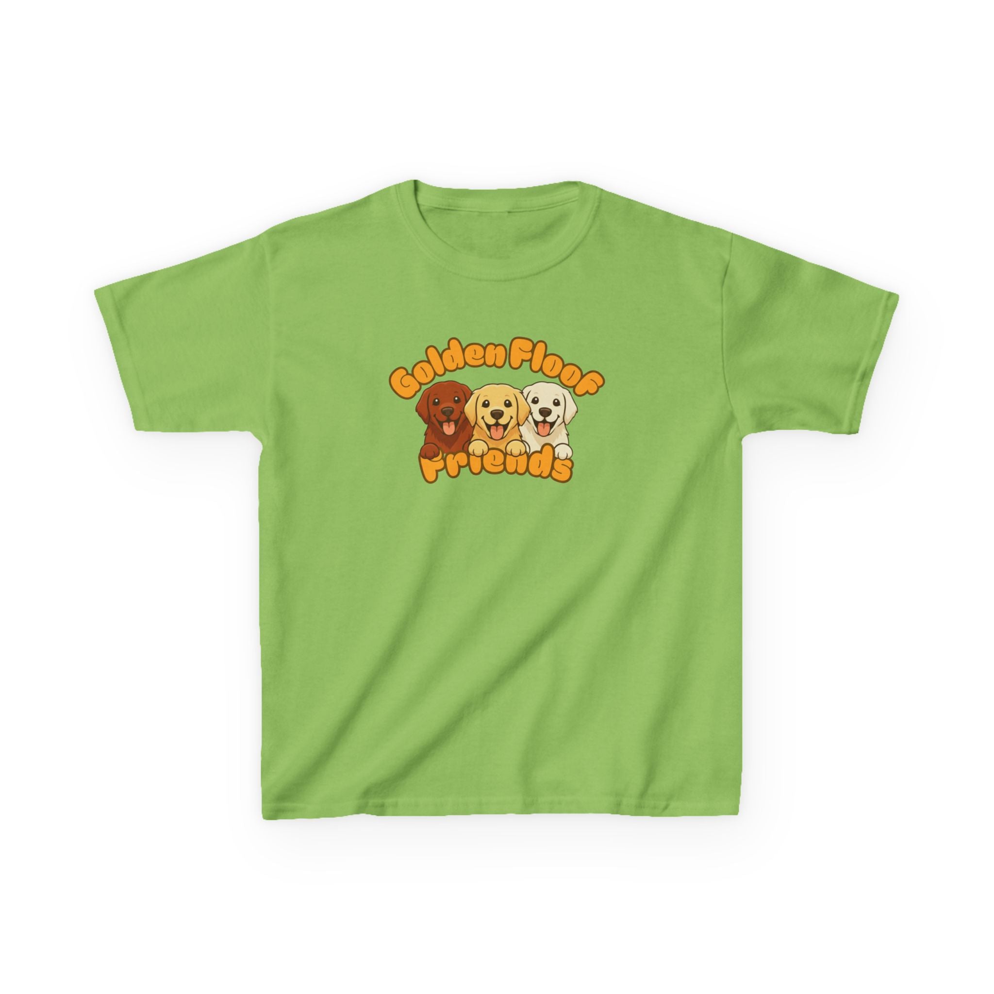 Golden Floof™ Kids Friends T-Shirt – Cute Golden Retriever Trio Tee for Children