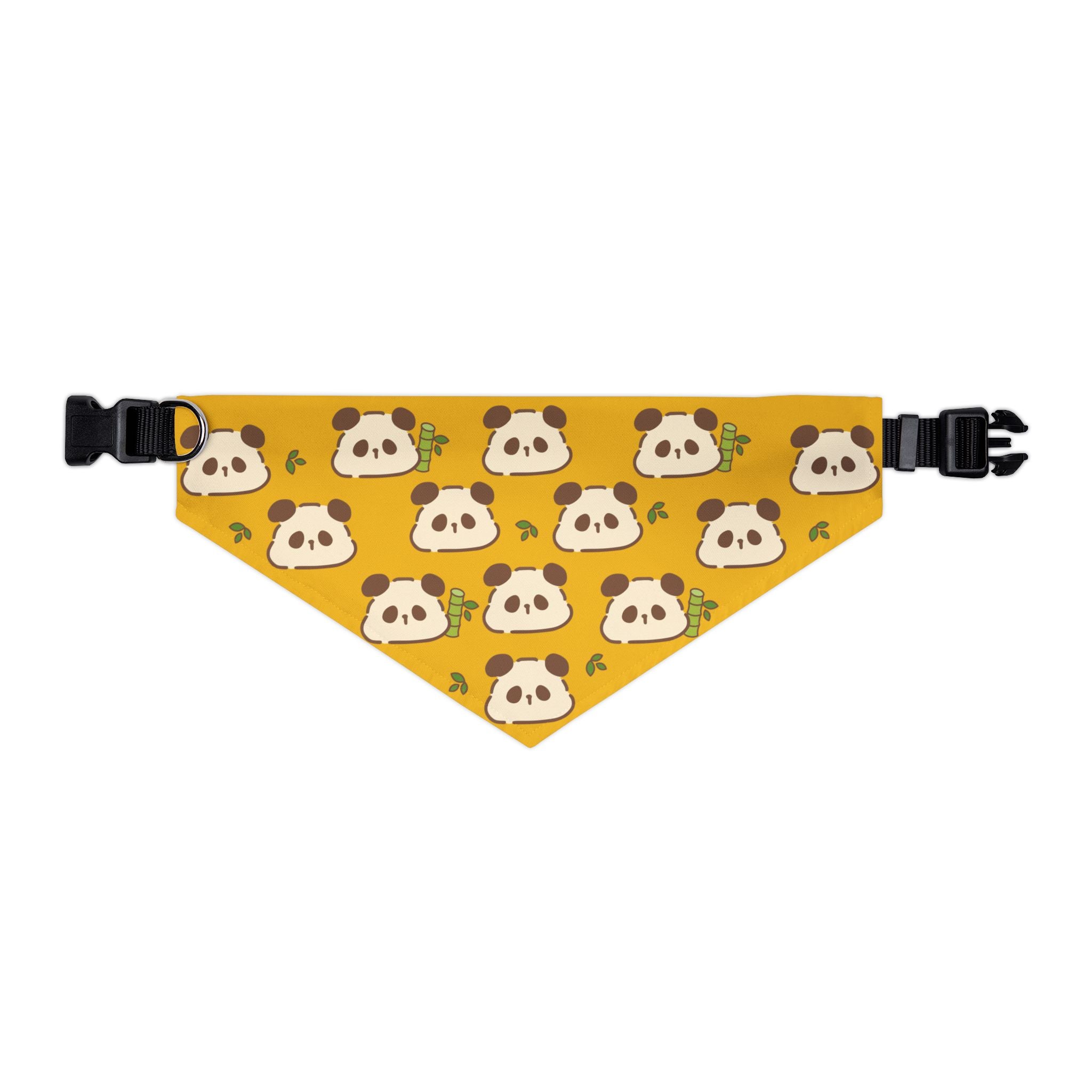 Cute Panda Yellow Dog Collar Bandanna