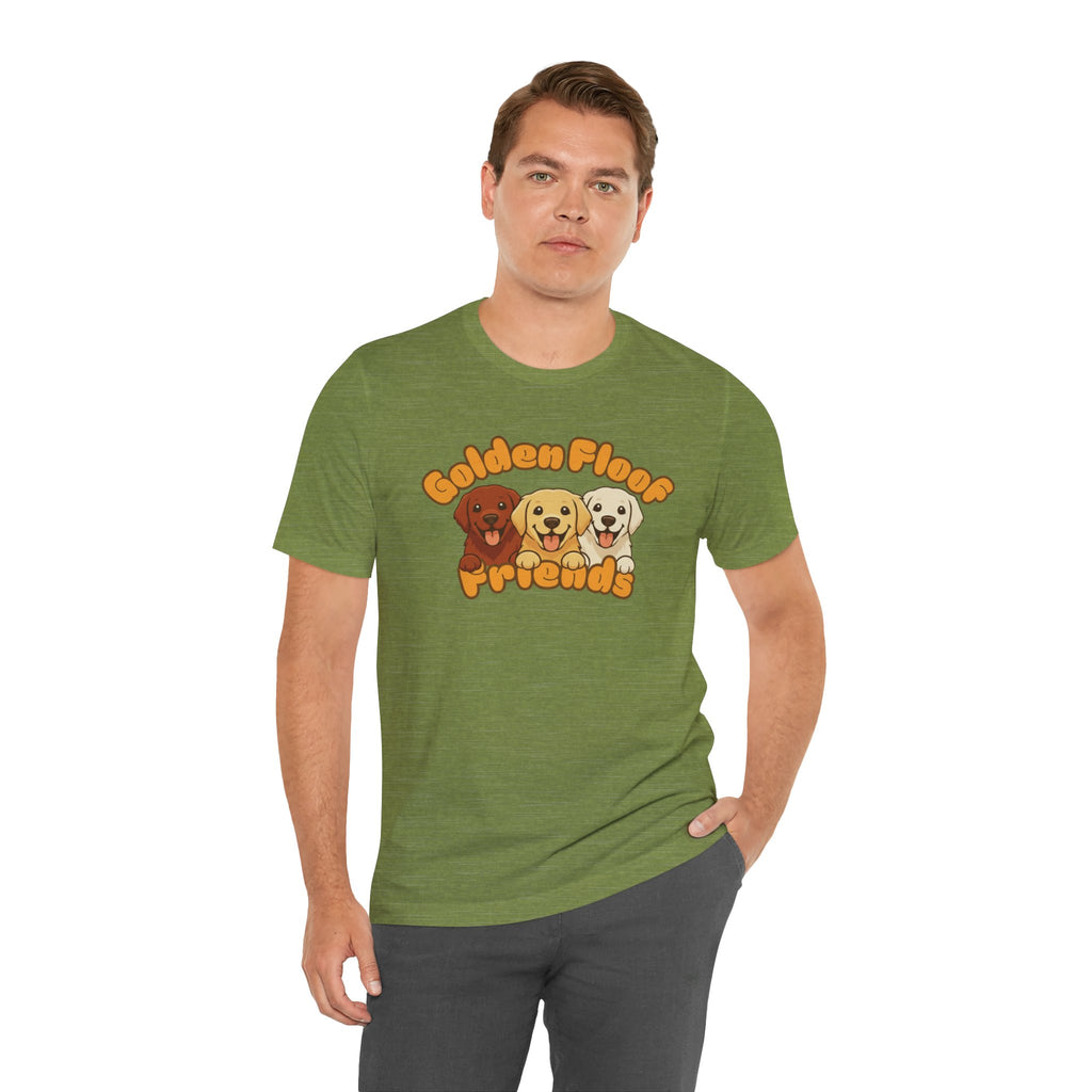 Golden Floof™ Friends T-Shirt – Cute Golden Retriever Trio Tee for Dog Lovers