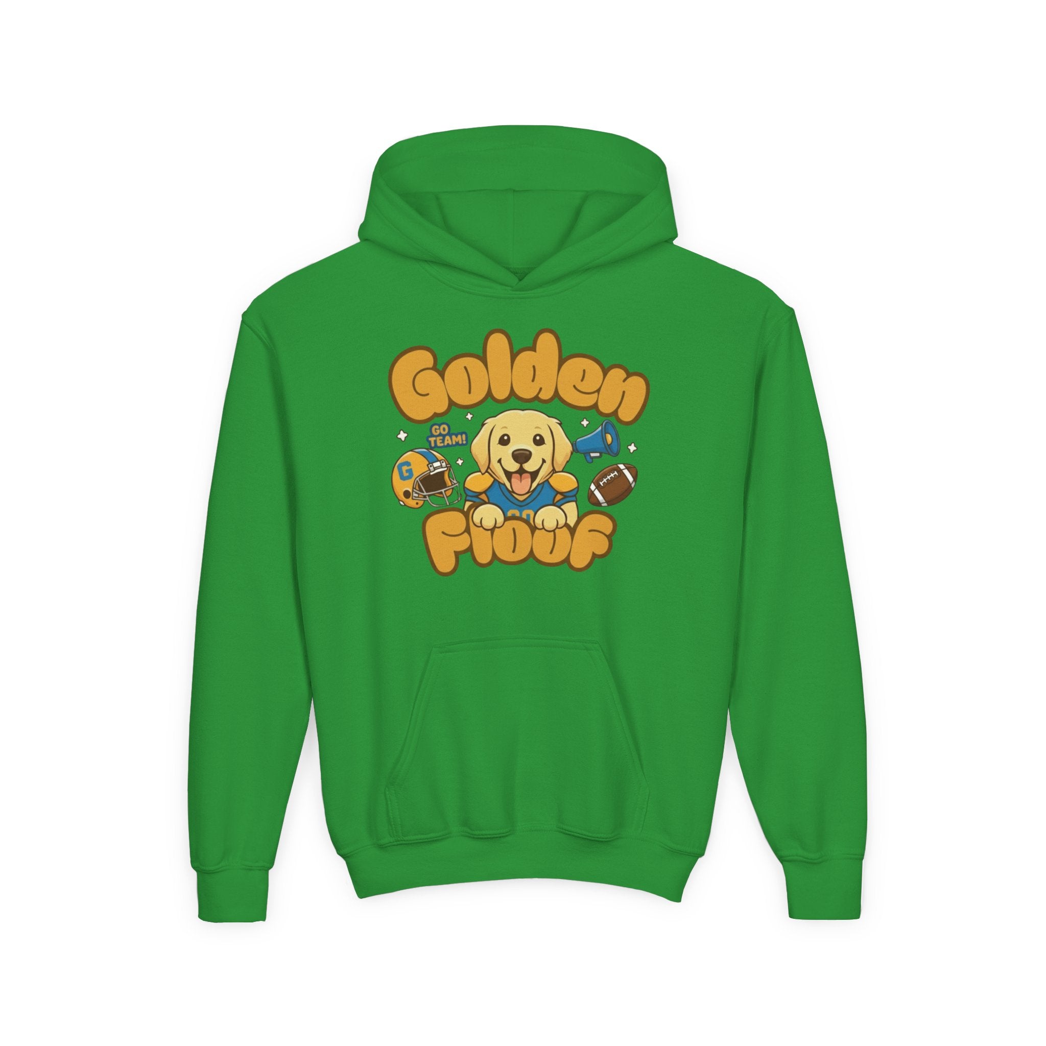 Golden Floof™ Kids Football Hoodie – Cute Game Day Golden Retriever Hoodie for Children