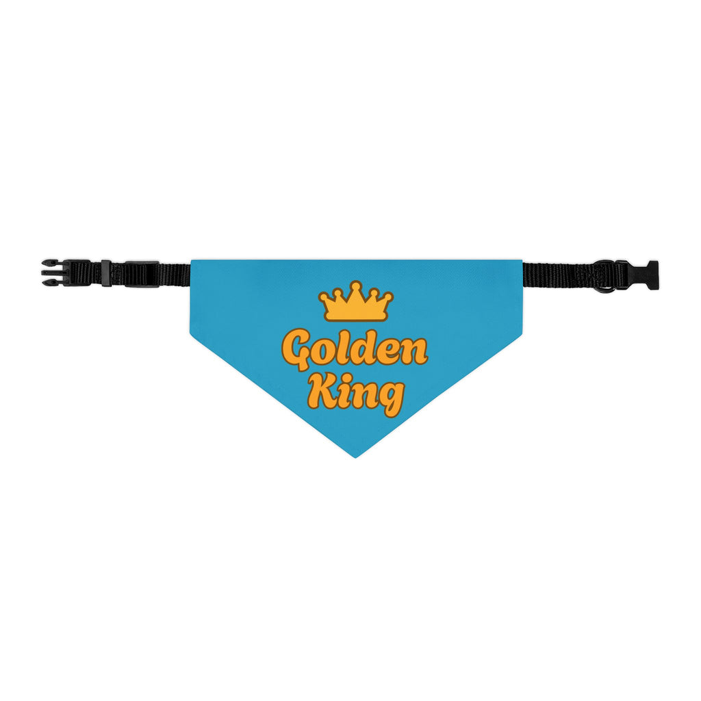 Golden King Adjustable Dog Blue Bandana Collar