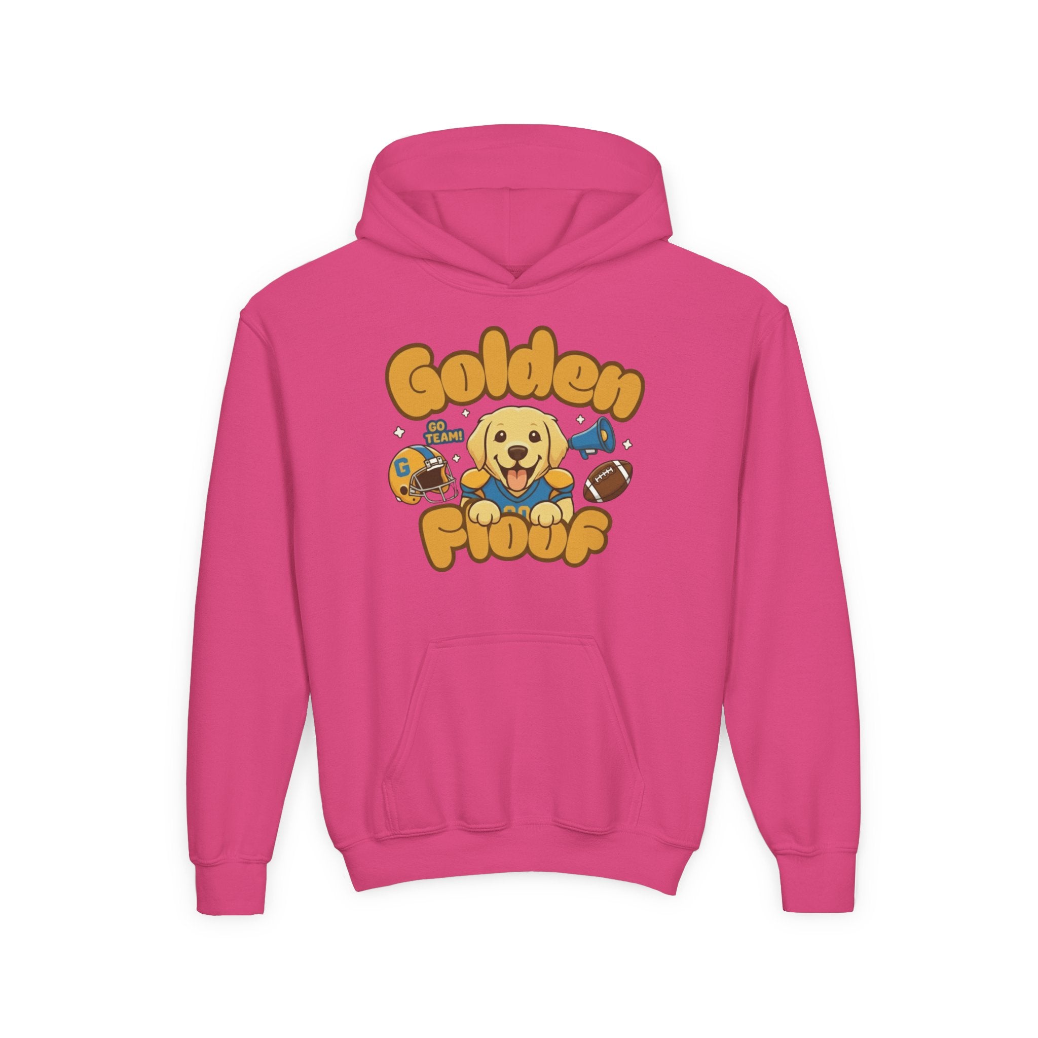 Golden Floof™ Kids Football Hoodie – Cute Game Day Golden Retriever Hoodie for Children