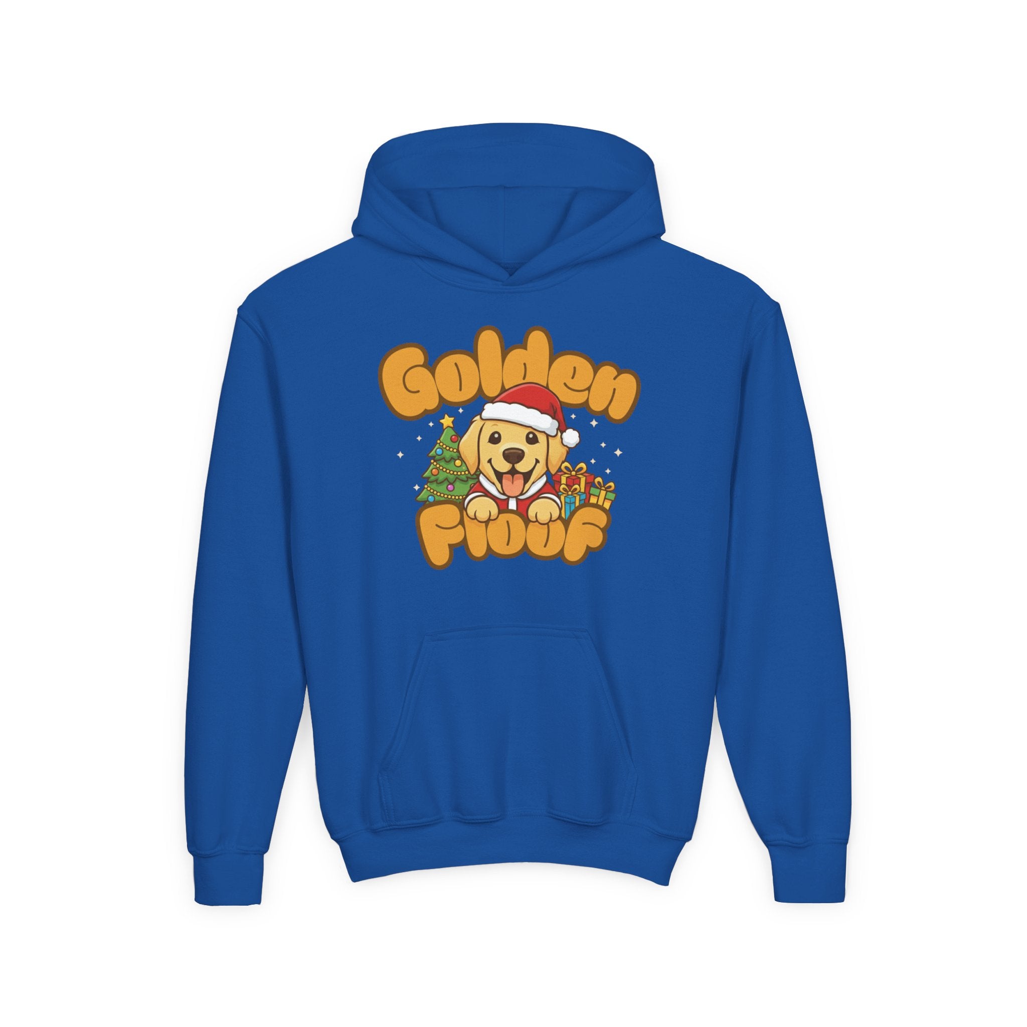 Golden Floof™ Kids Christmas Hoodie – Cute Holiday Golden Retriever Santa Hoodie for Children