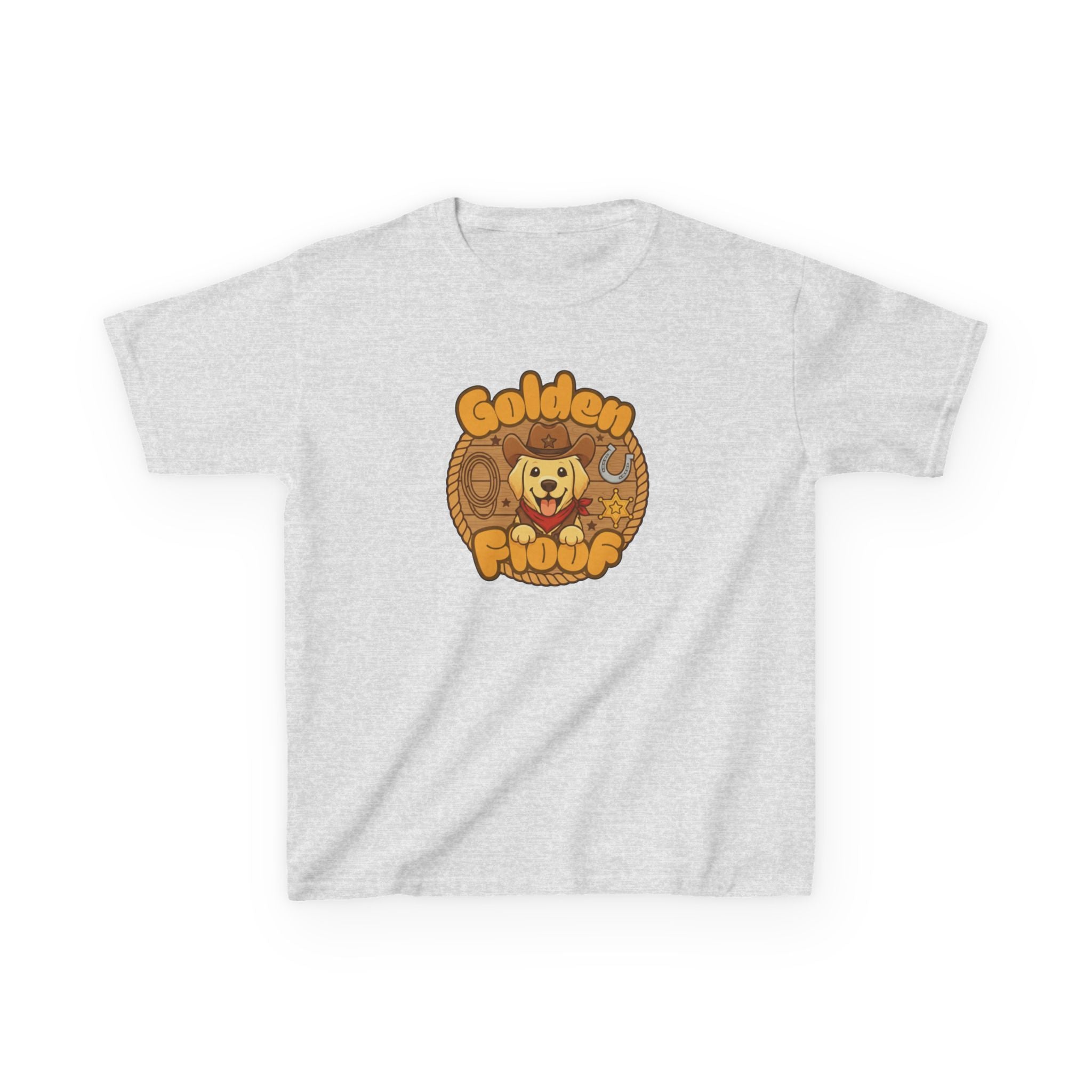 Golden Floof™ Kids Cowboy T-Shirt – Cute Western Golden Retriever Tee for Children
