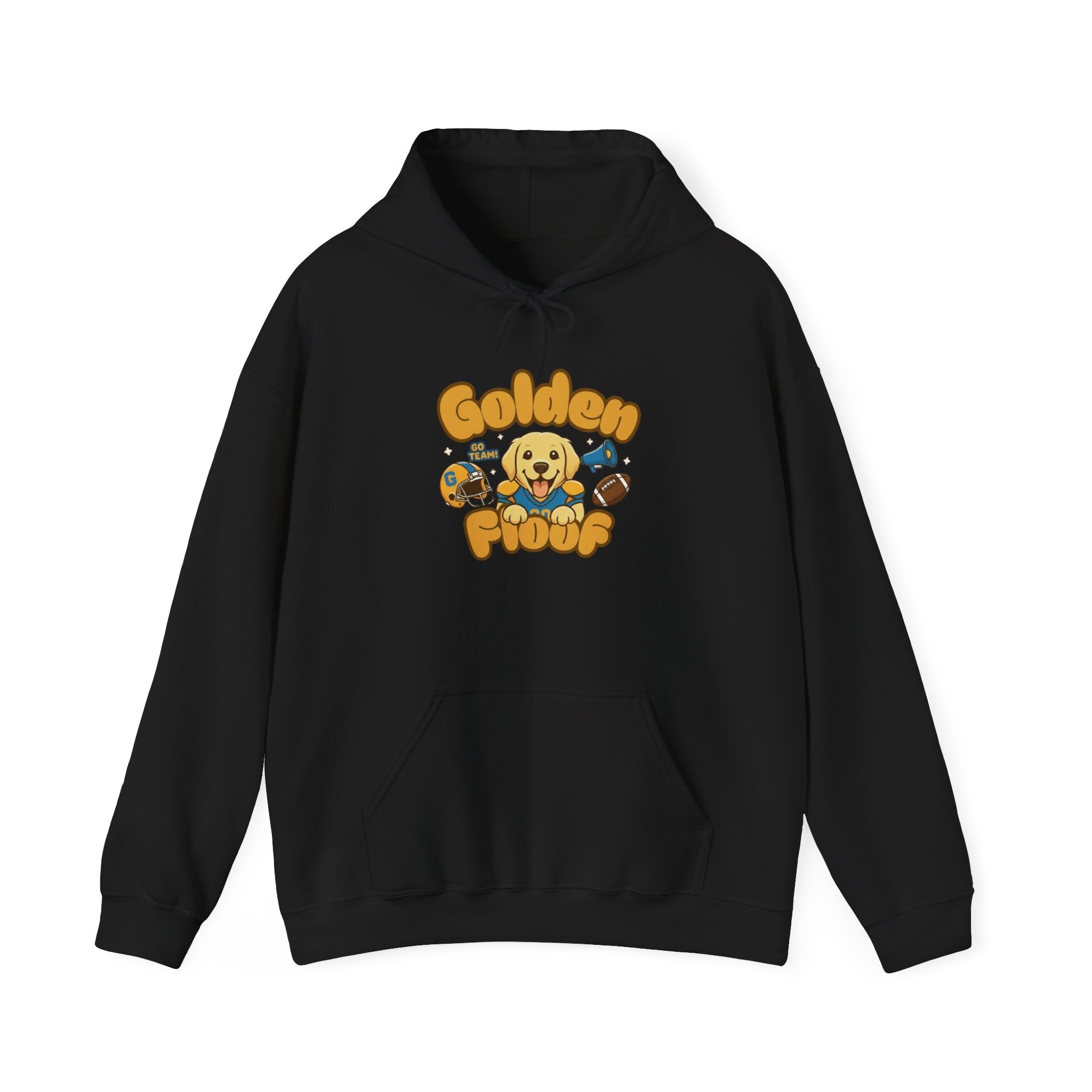 Golden Floof™ Football Hoodie – Cute Golden Retriever Game Day Sweatshirt for Dog Lovers