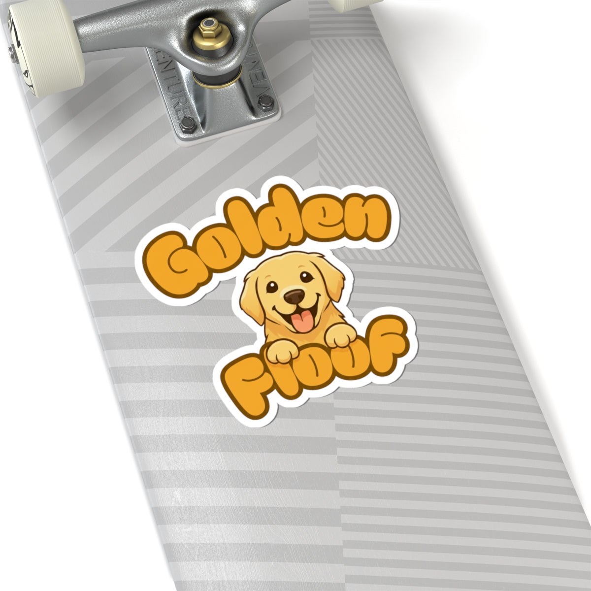 Golden Floof Classic Pup Kiss Cut Sticker – Cute Golden Retriever Logo Sticker