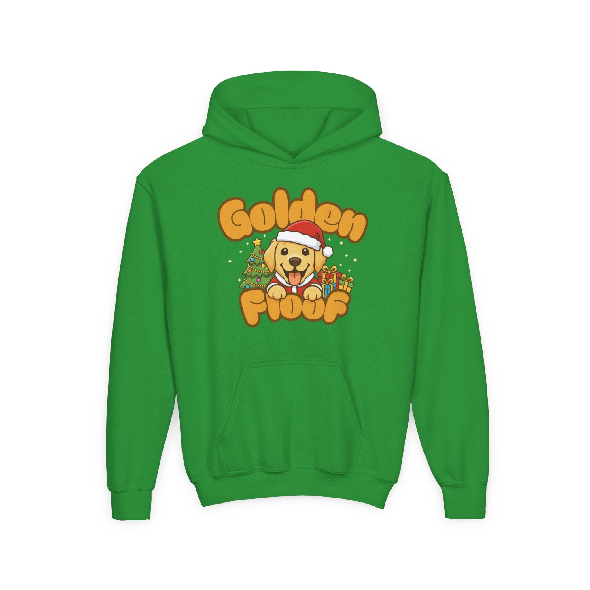 Golden Floof™ Kids Christmas Hoodie – Cute Holiday Golden Retriever Santa Hoodie for Children