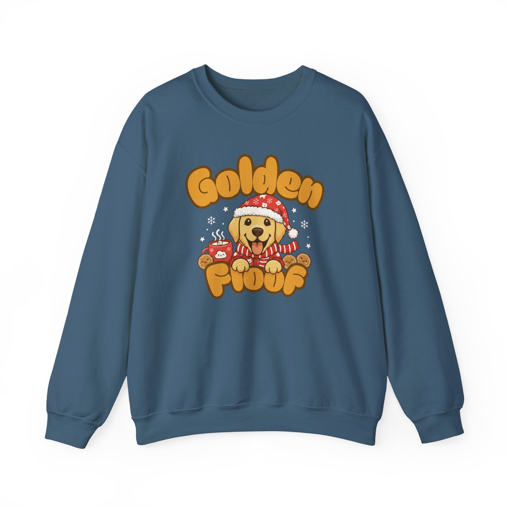Golden Floof™ Winter Sweatshirt – Cute Cookies and Cocoa Golden Retriever Crewneck for Dog Lovers