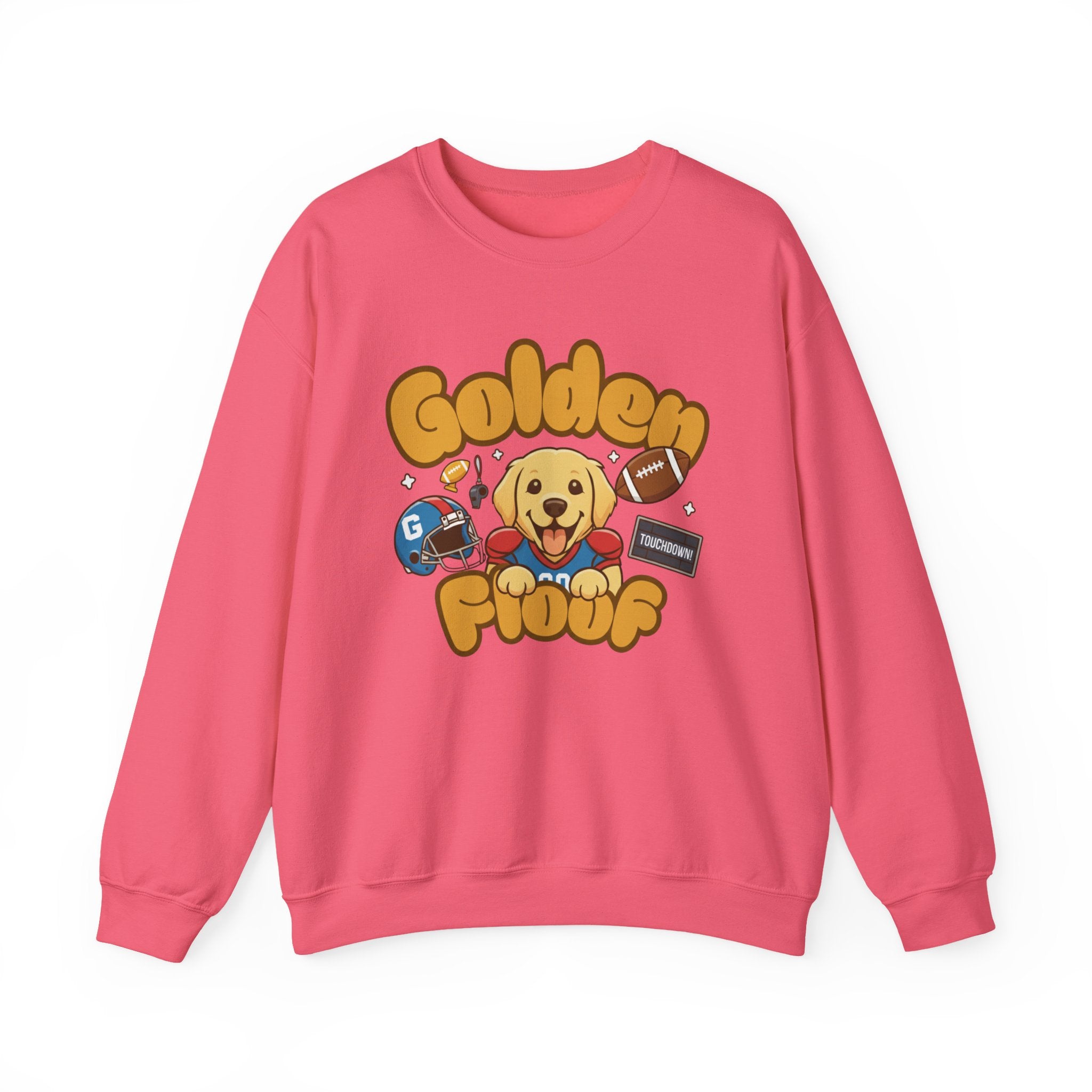 Golden Floof Football Crewneck Sweatshirt – Cozy Game Day Dog Lover Pullover