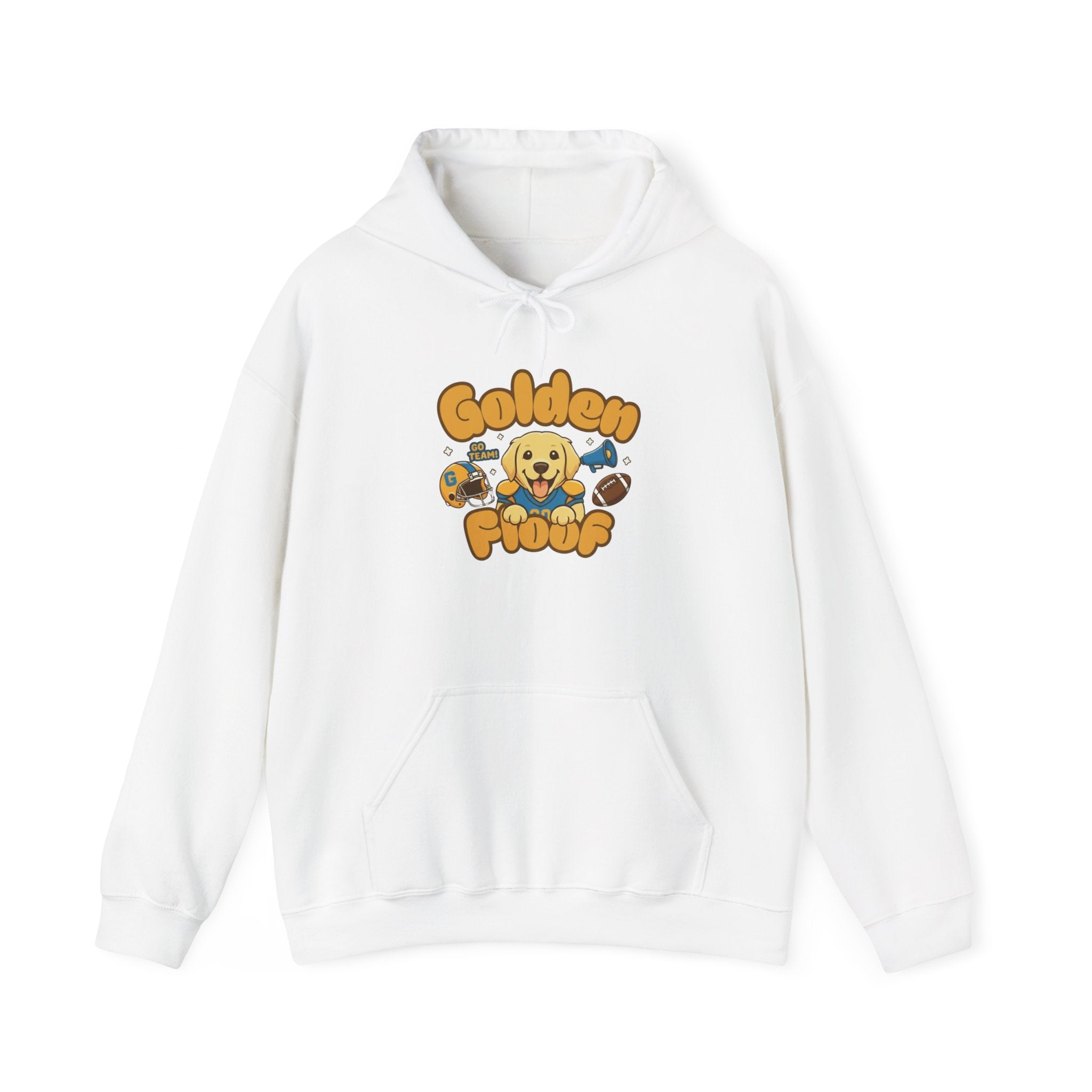 Golden Floof™ Football Hoodie – Cute Golden Retriever Game Day Sweatshirt for Dog Lovers