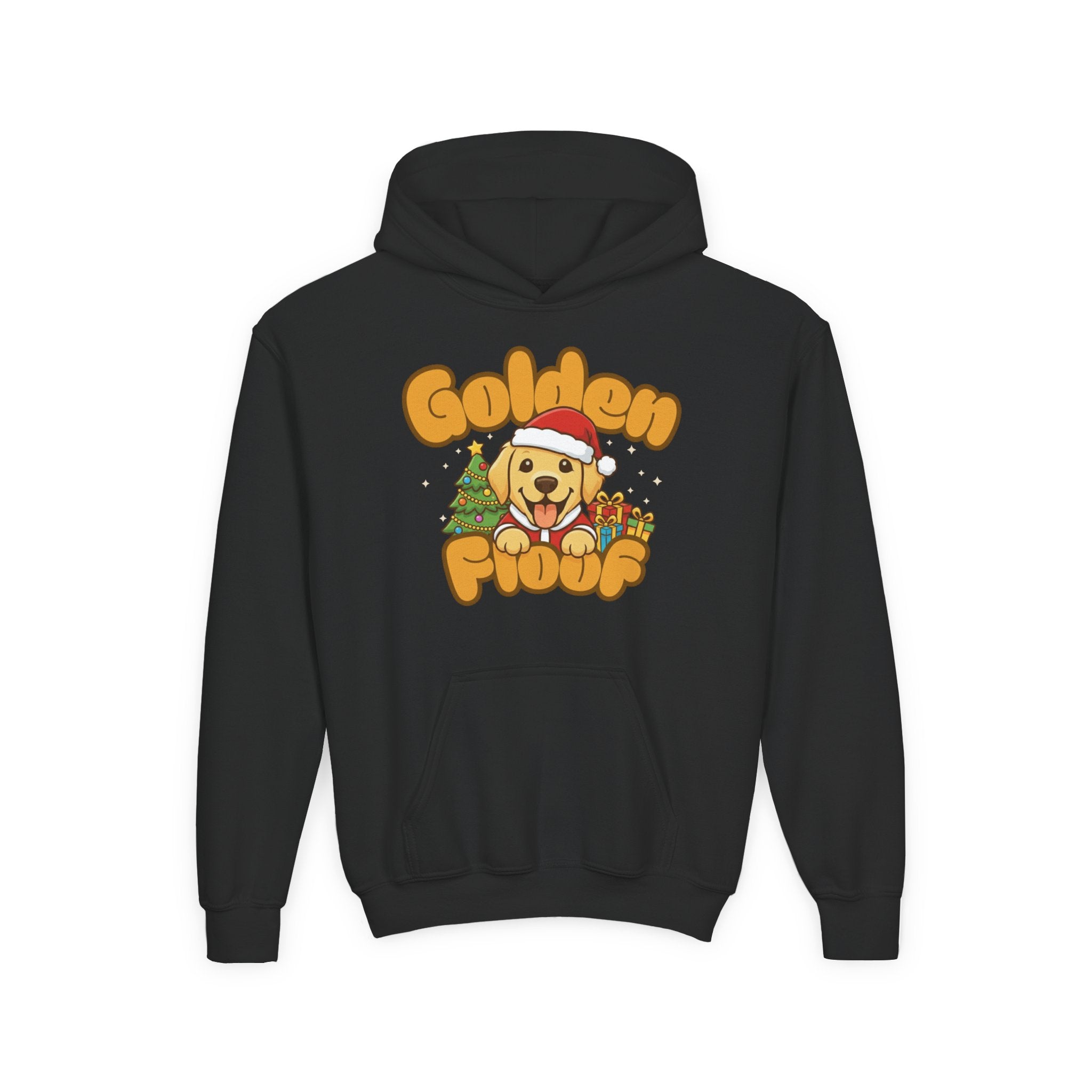 Golden Floof™ Kids Christmas Hoodie – Cute Holiday Golden Retriever Santa Hoodie for Children