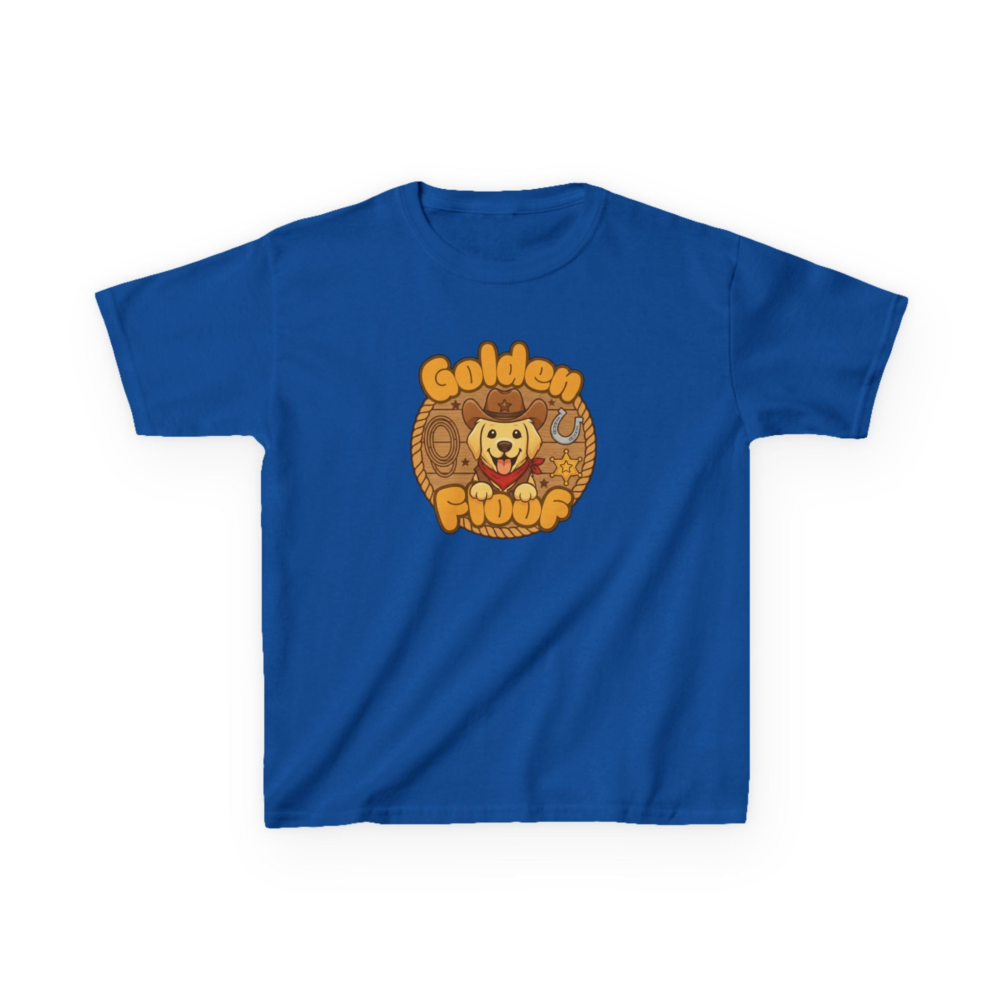 Golden Floof™ Kids Cowboy T-Shirt – Cute Western Golden Retriever Tee for Children