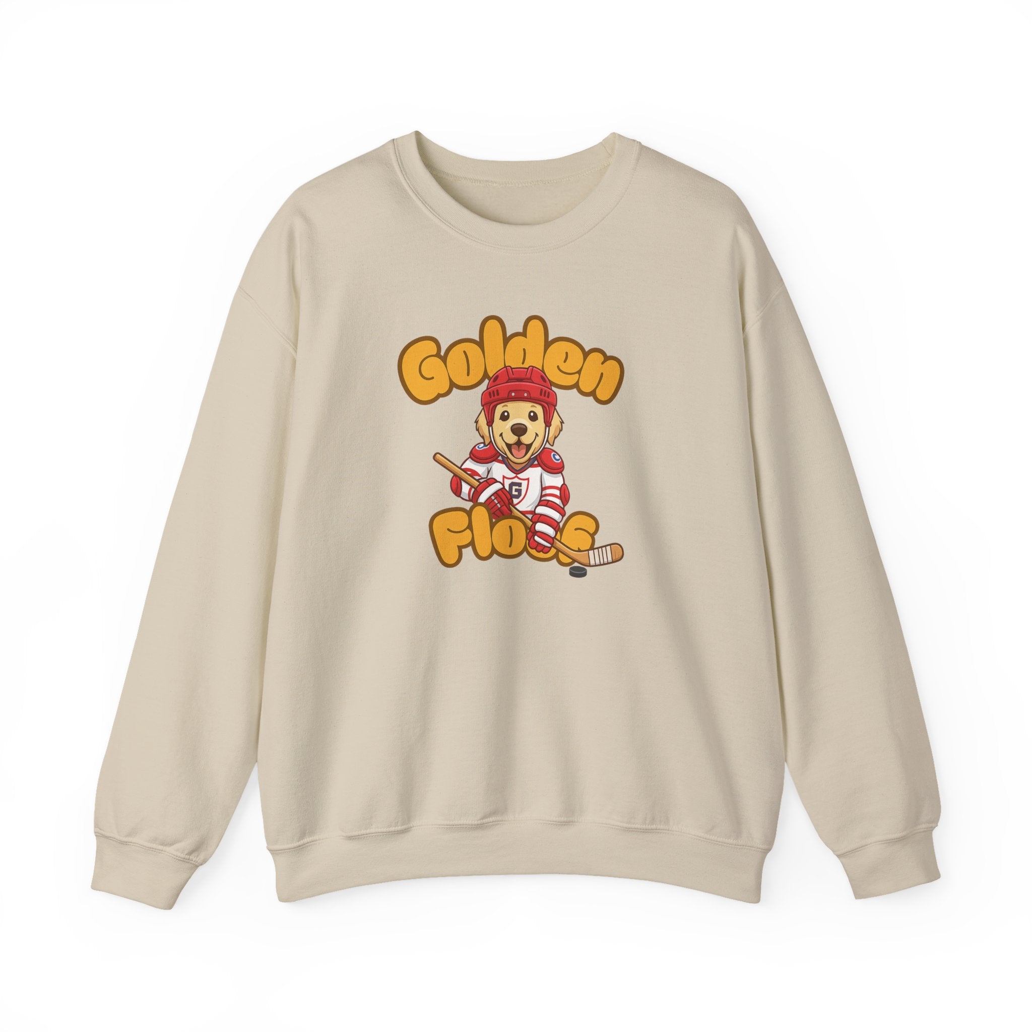 Golden Floof™ Hockey Sweatshirt – Cute Golden Retriever Ice Hockey Crewneck for Dog Lovers