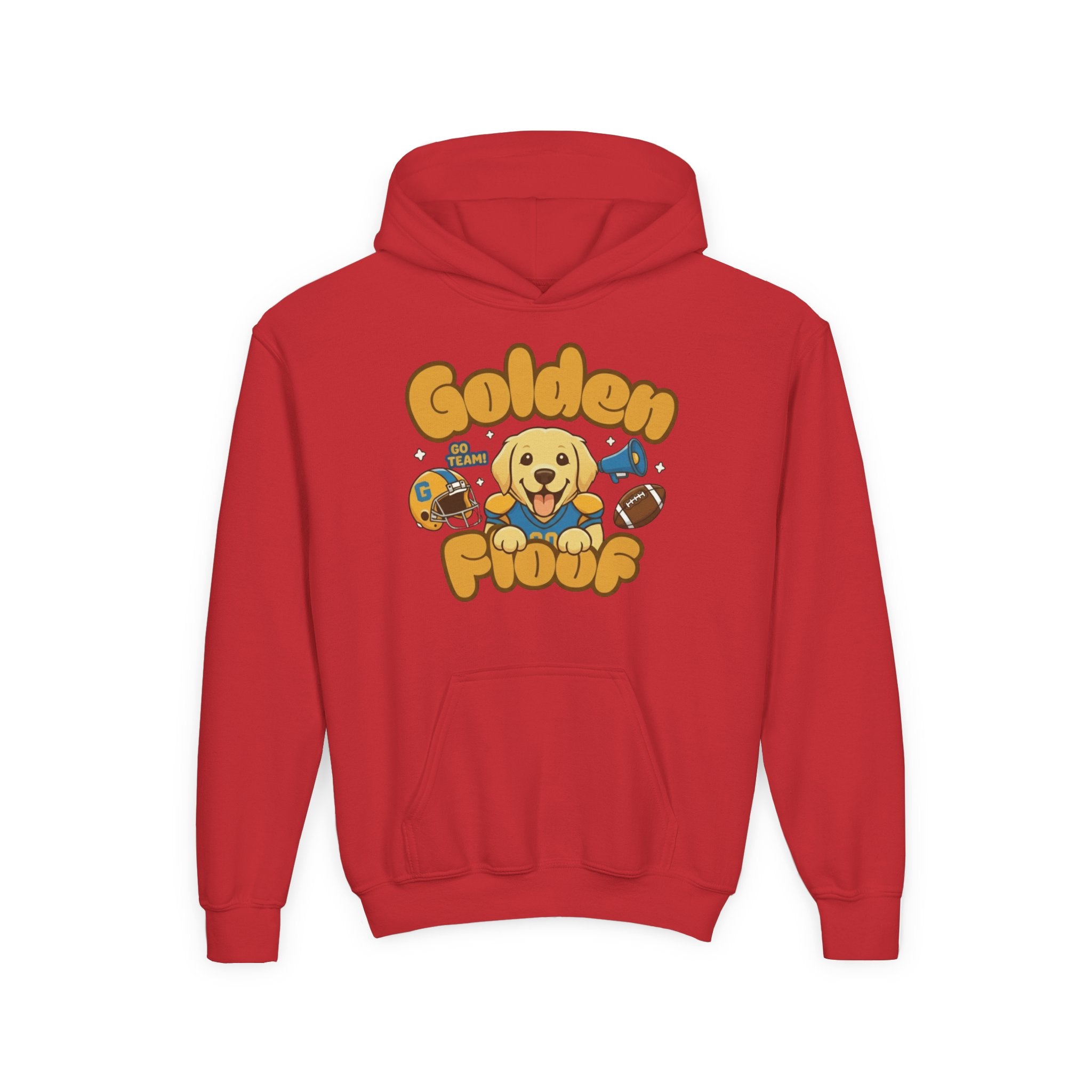 Golden Floof™ Kids Football Hoodie – Cute Game Day Golden Retriever Hoodie for Children