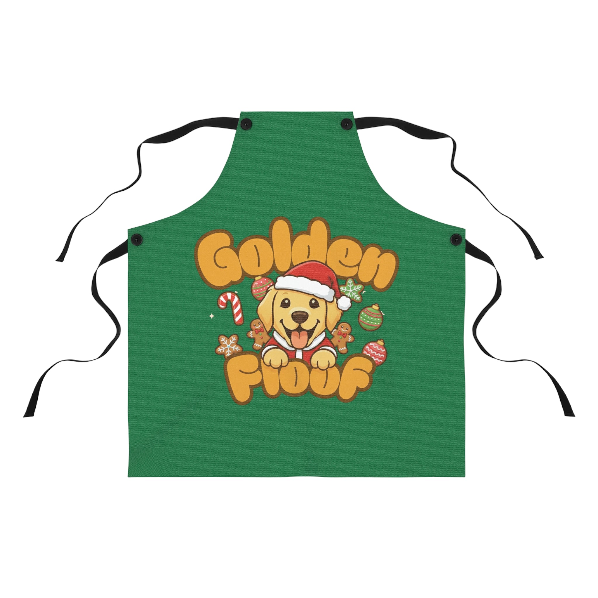 Golden Floof™ Christmas Baking Apron (Green) – Festive Holiday Dog Lover Kitchen Apron