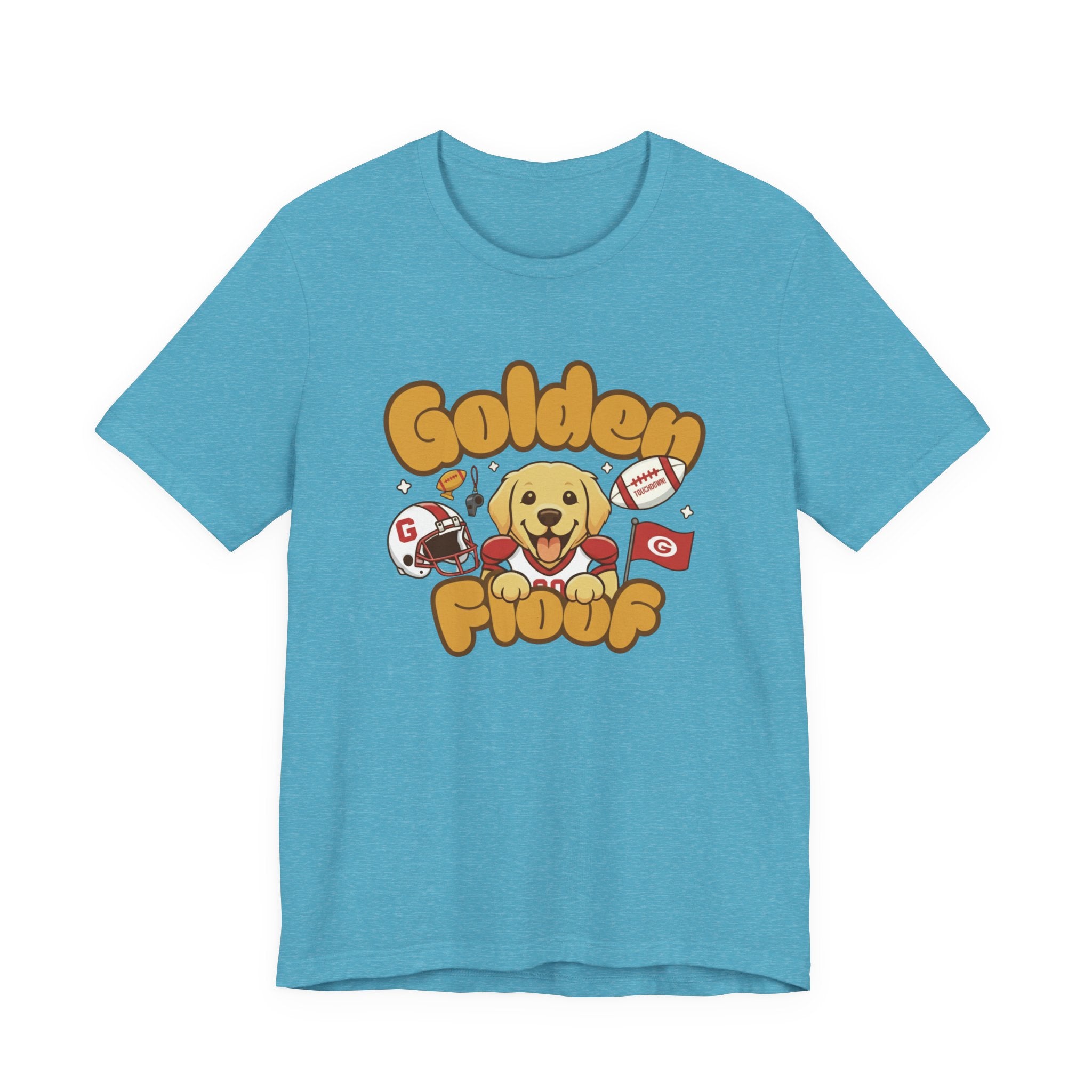 Golden Floof™ Football T-Shirt – Game Day Golden Retriever Tee for Dog Lovers
