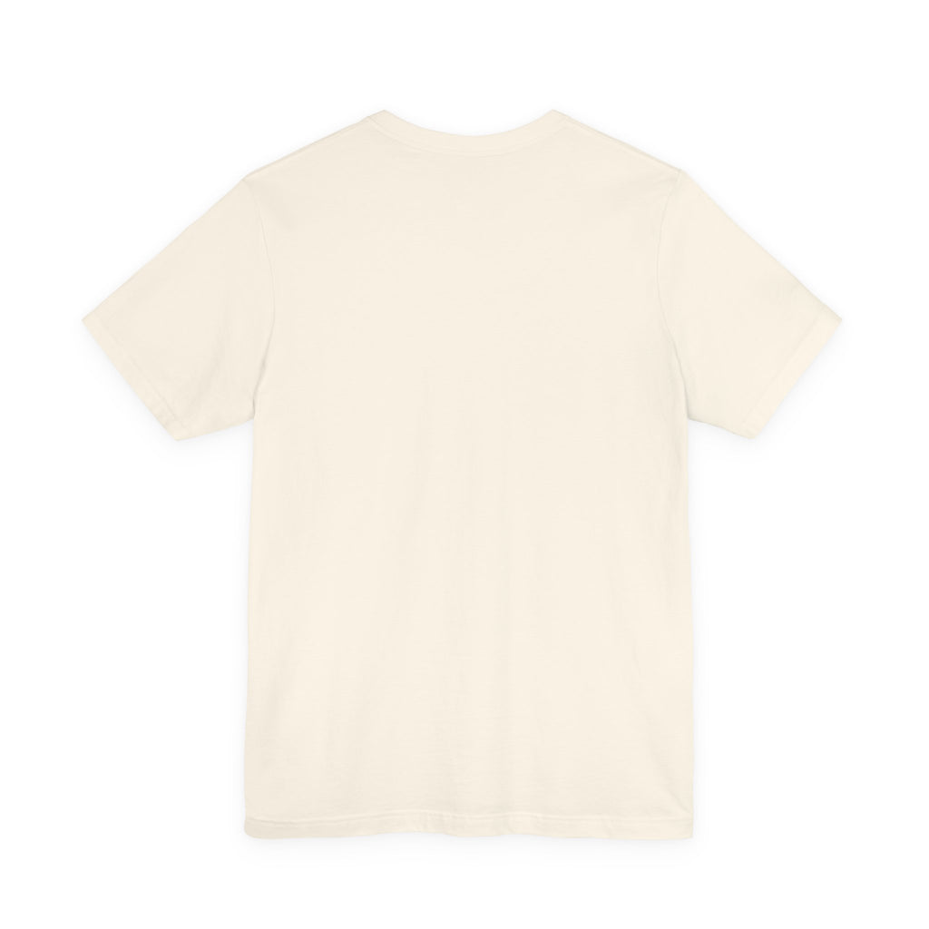 Natural t-shirt printed with a happy Golden Retriever framed by blush and sage watercolor florals