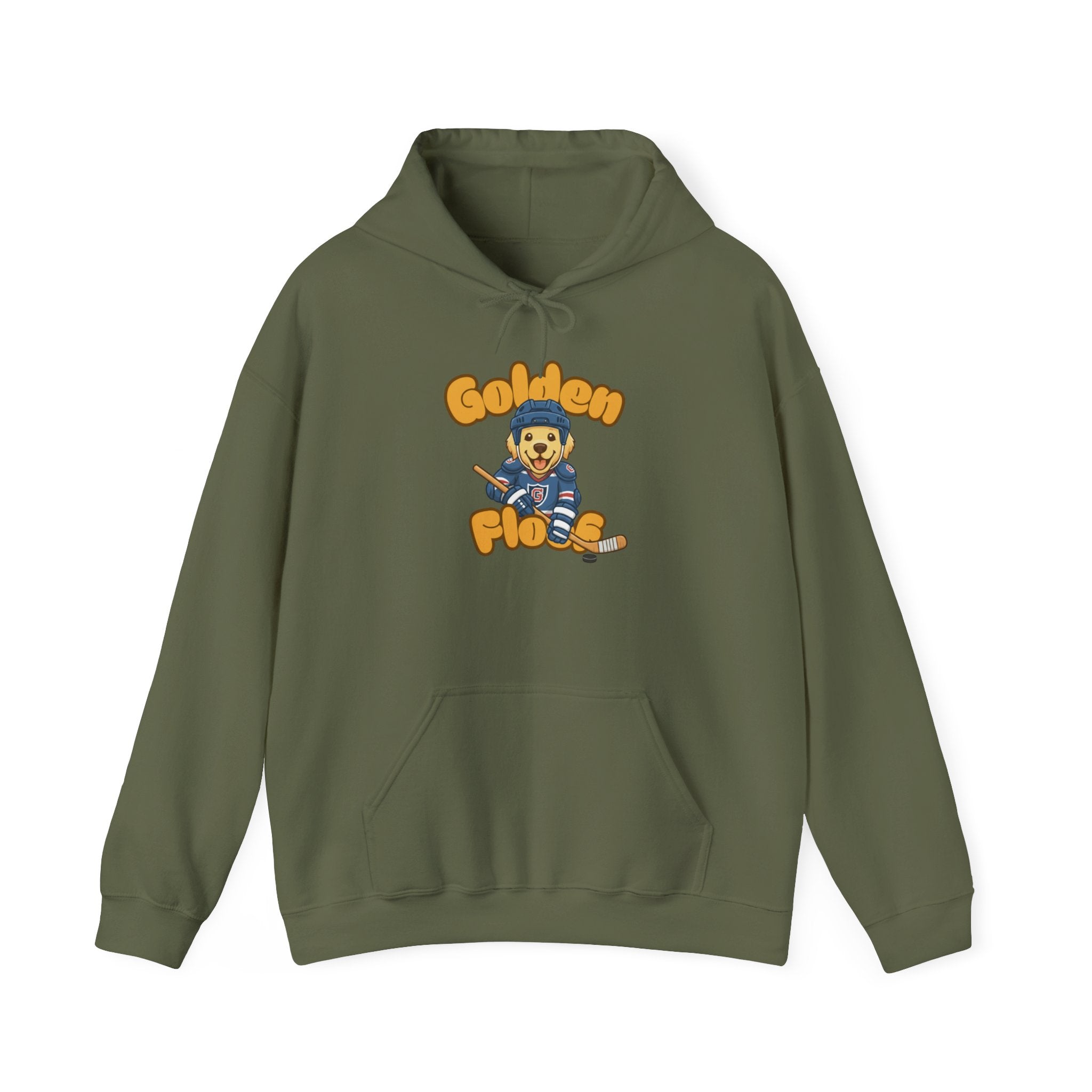 Golden Floof Hockey Pup Unisex Hoodie – Cozy Sports-Inspired Sweatshirt for Dog Lovers