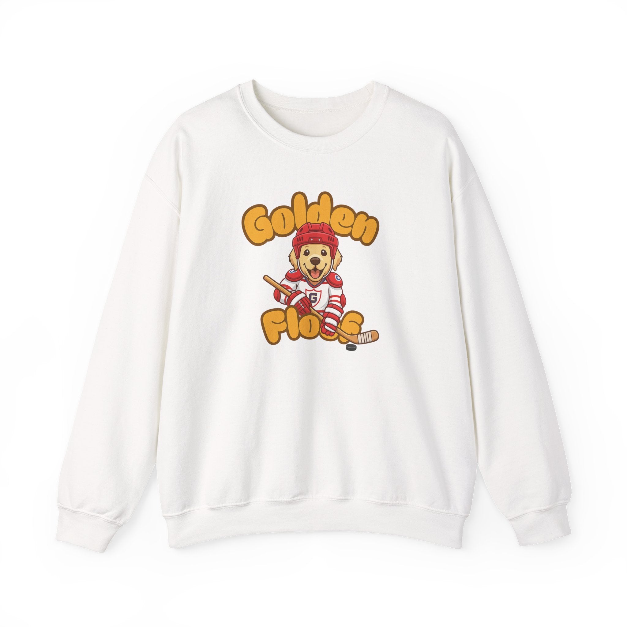 Golden Floof™ Hockey Sweatshirt – Cute Golden Retriever Ice Hockey Crewneck for Dog Lovers