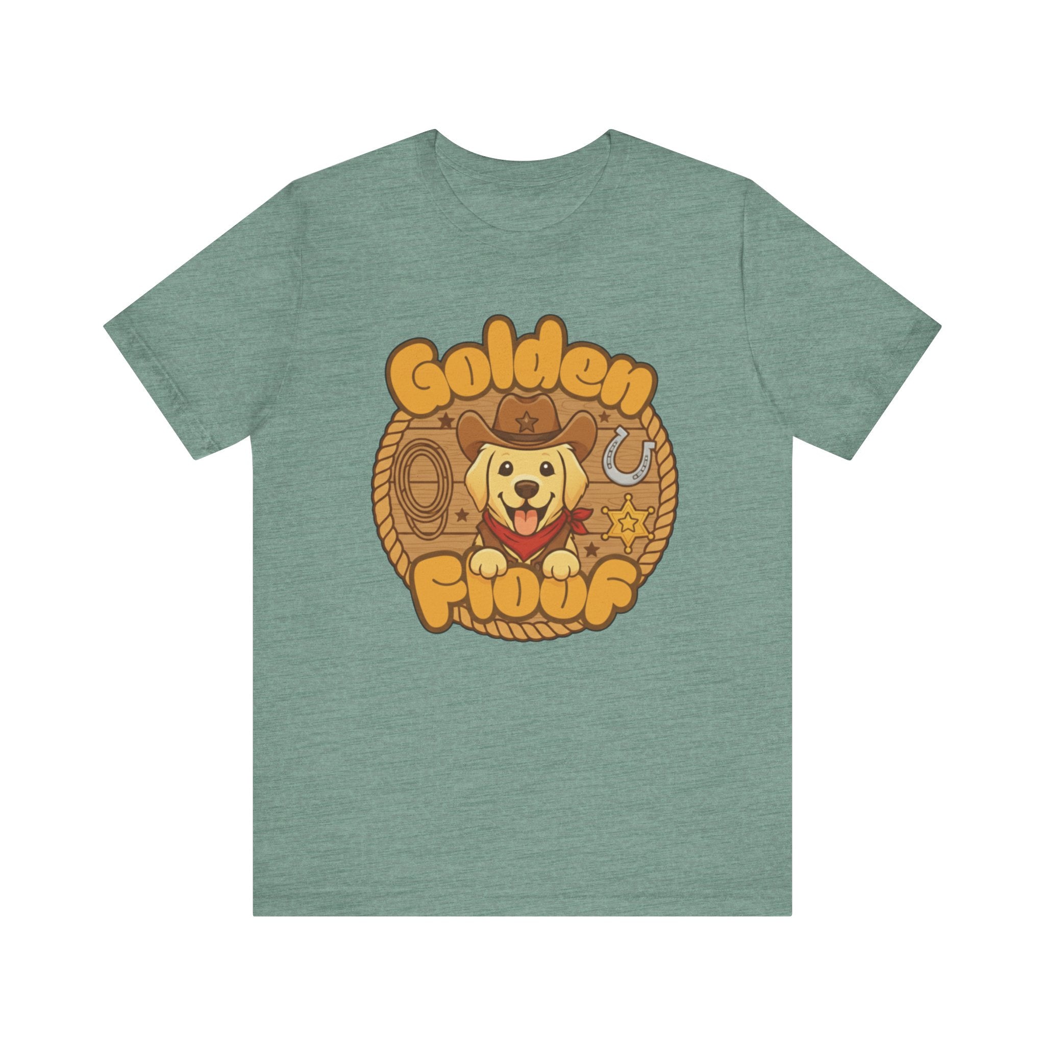 Golden Floof Cowboy Pup Unisex T-Shirt – Western Dog Lover Graphic Shirt