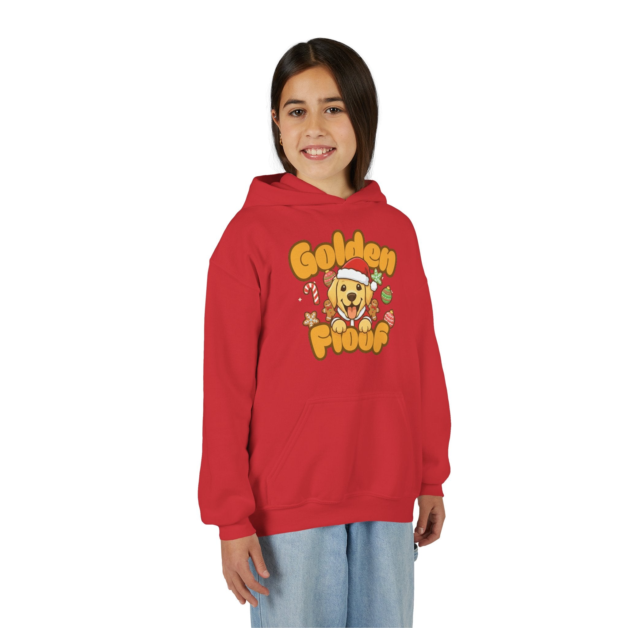 Golden Floof™ Kids Christmas Hoodie – Cute Holiday Santa Golden Retriever Hoodie for Children