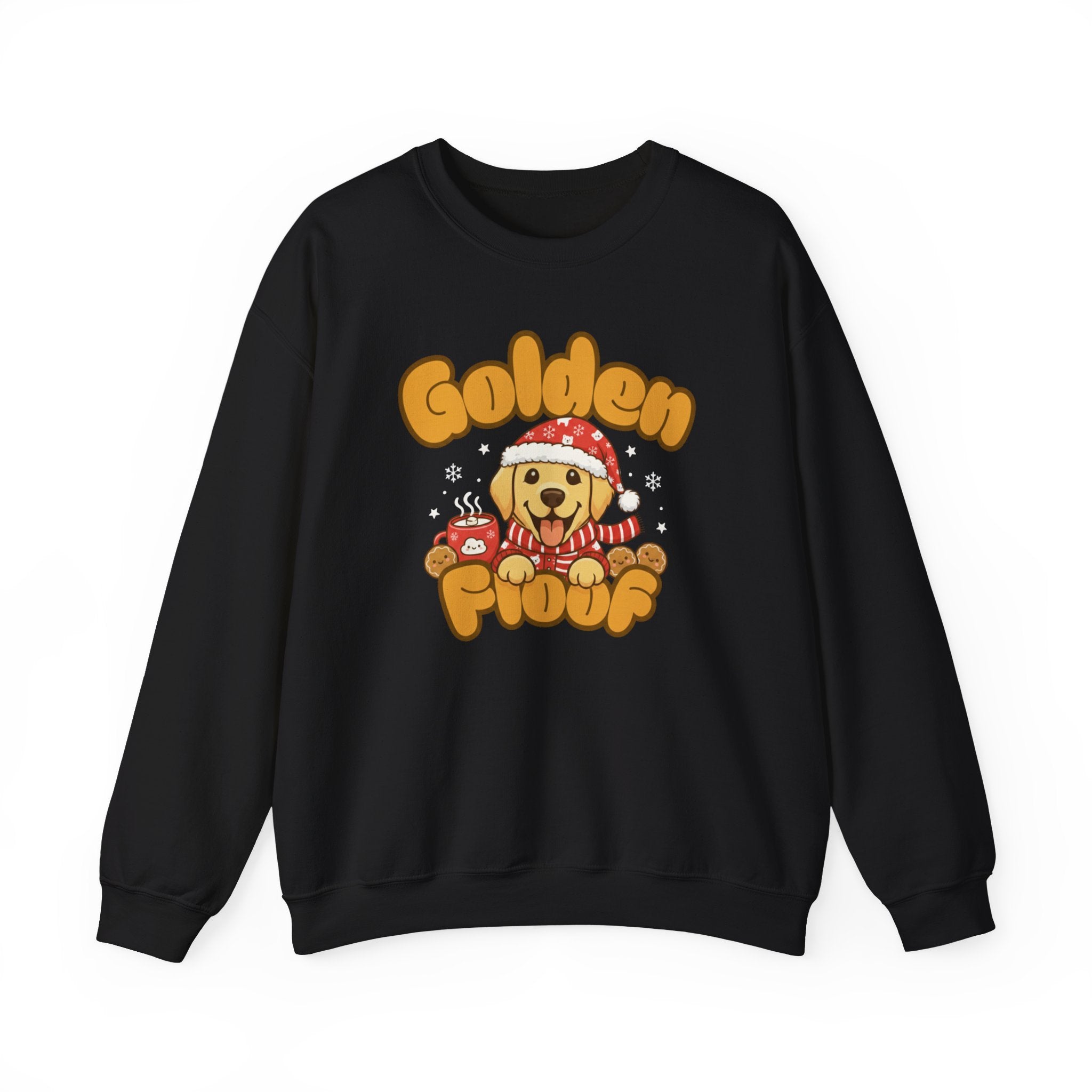 Golden Floof™ Winter Sweatshirt – Cute Cookies and Cocoa Golden Retriever Crewneck for Dog Lovers