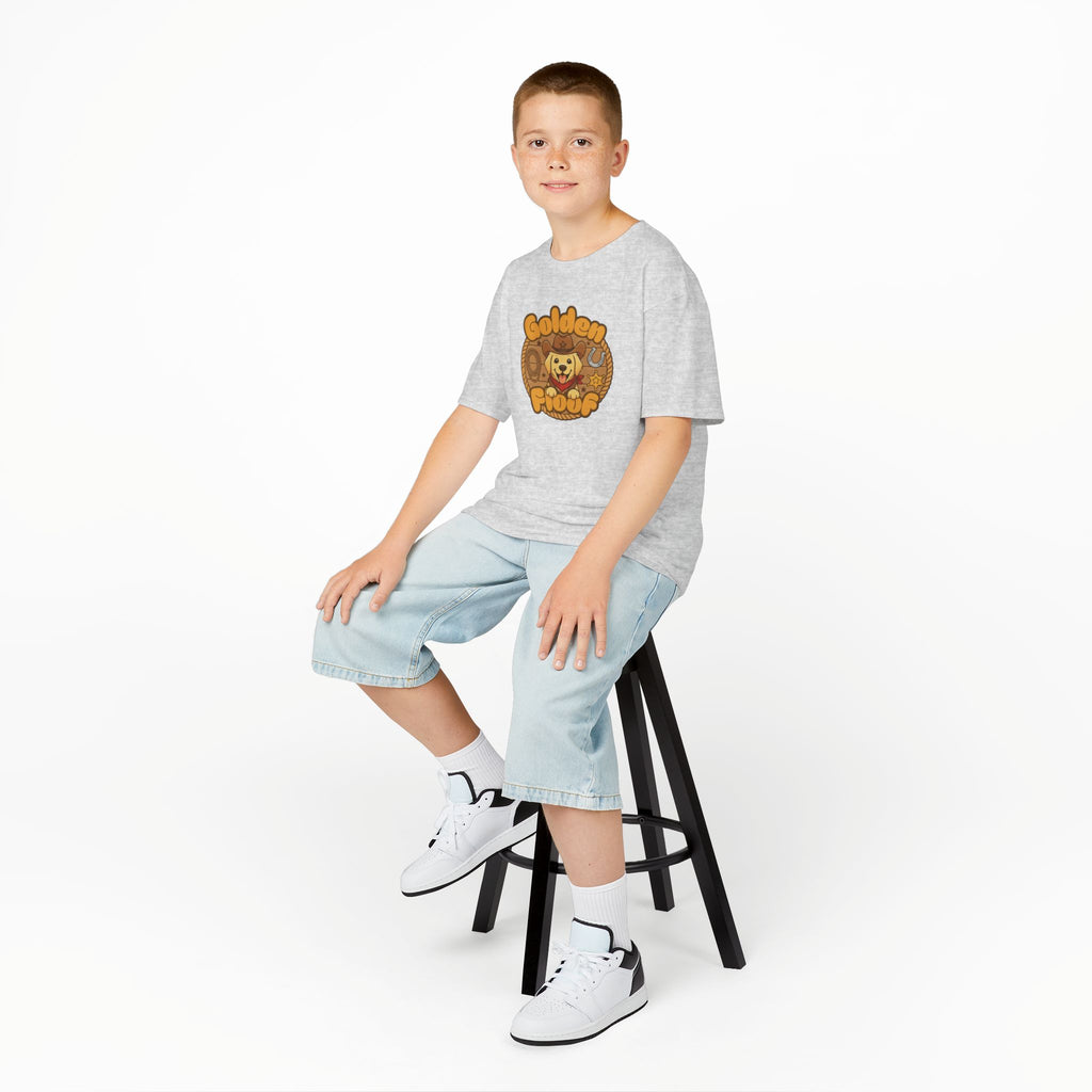 Golden Floof™ Kids Cowboy T-Shirt – Cute Western Golden Retriever Tee for Children