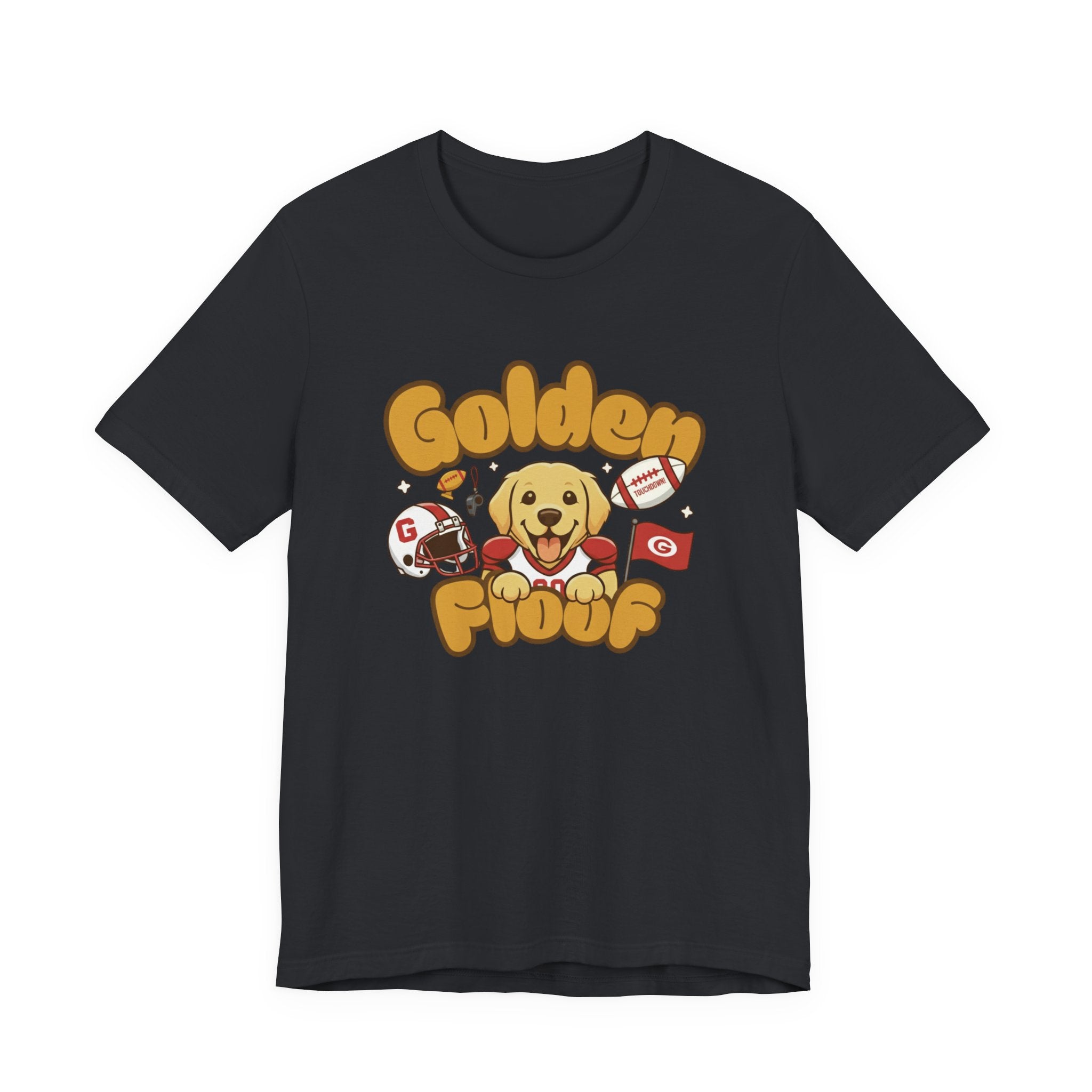 Golden Floof™ Football T-Shirt – Game Day Golden Retriever Tee for Dog Lovers