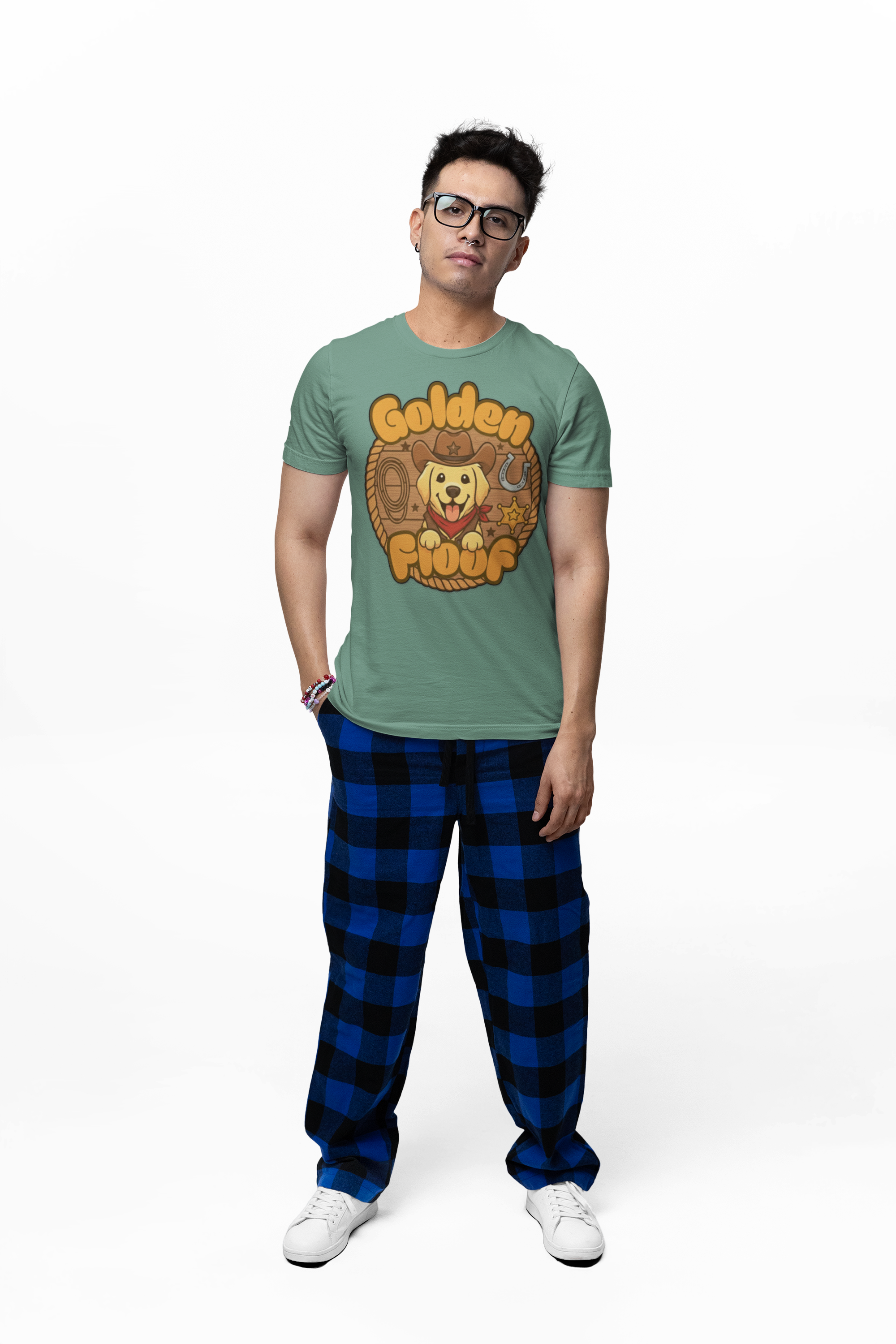 Golden Floof Cowboy Pup Unisex T-Shirt – Western Dog Lover Graphic Shirt