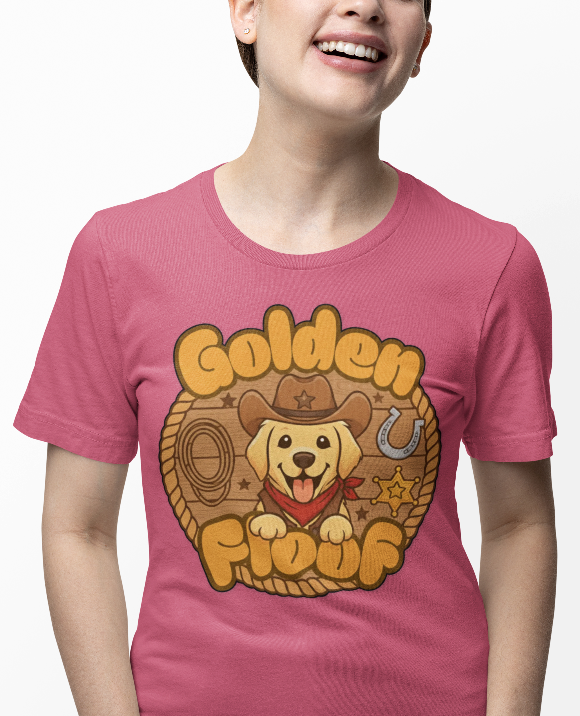 Golden Floof Cowboy Pup Unisex T-Shirt – Western Dog Lover Graphic Shirt