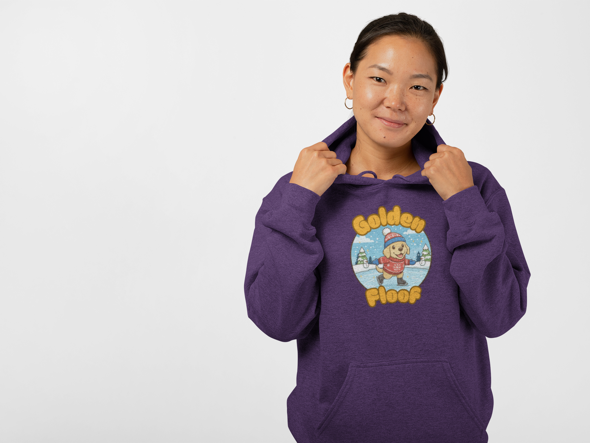Golden Floof™ Ice Skating Hoodie – Cute Winter Golden Retriever Sweatshirt for Dog Lovers