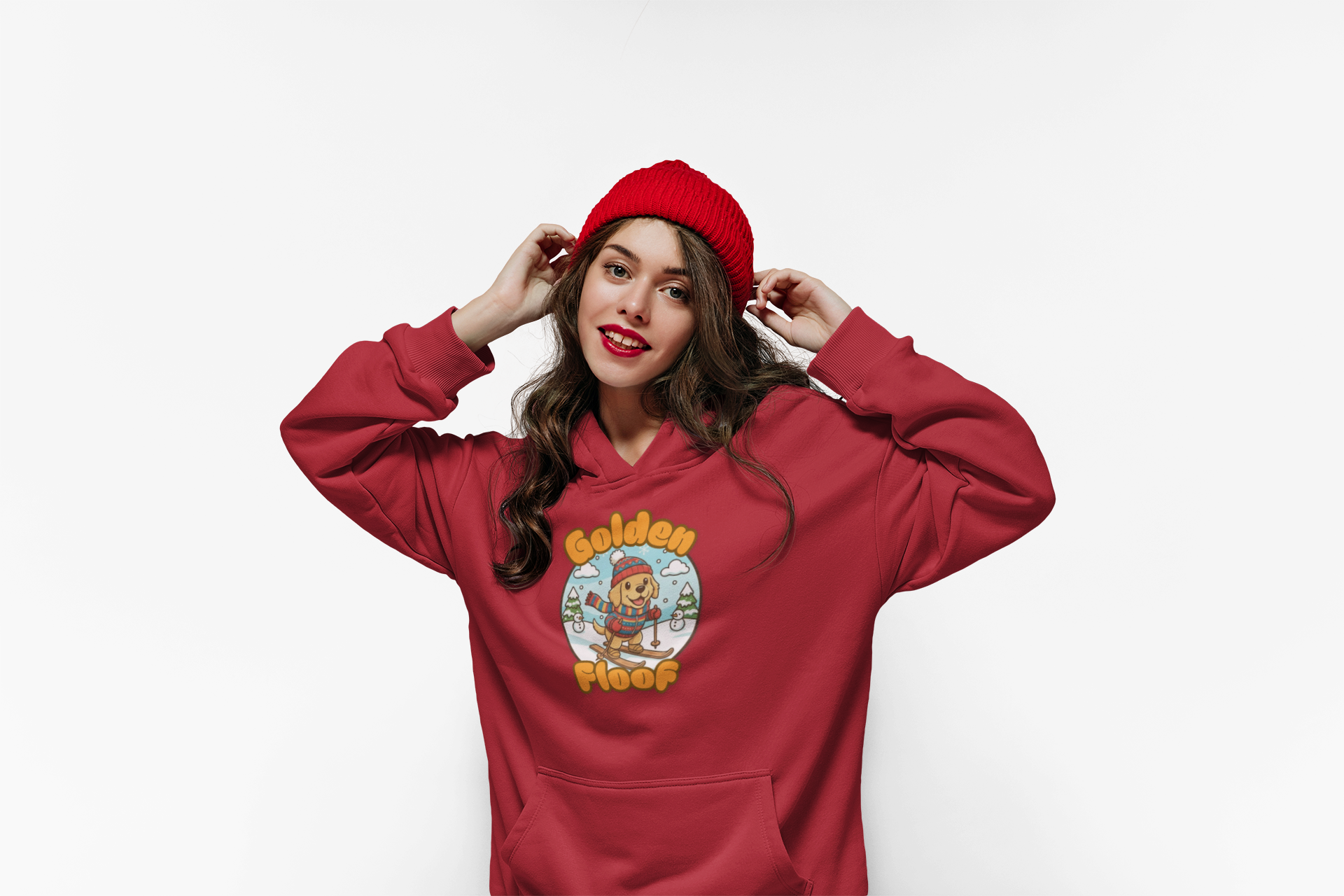Golden Floof™ Skiing Hoodie – Cozy Winter Golden Retriever Ski Sweatshirt for Dog Lovers