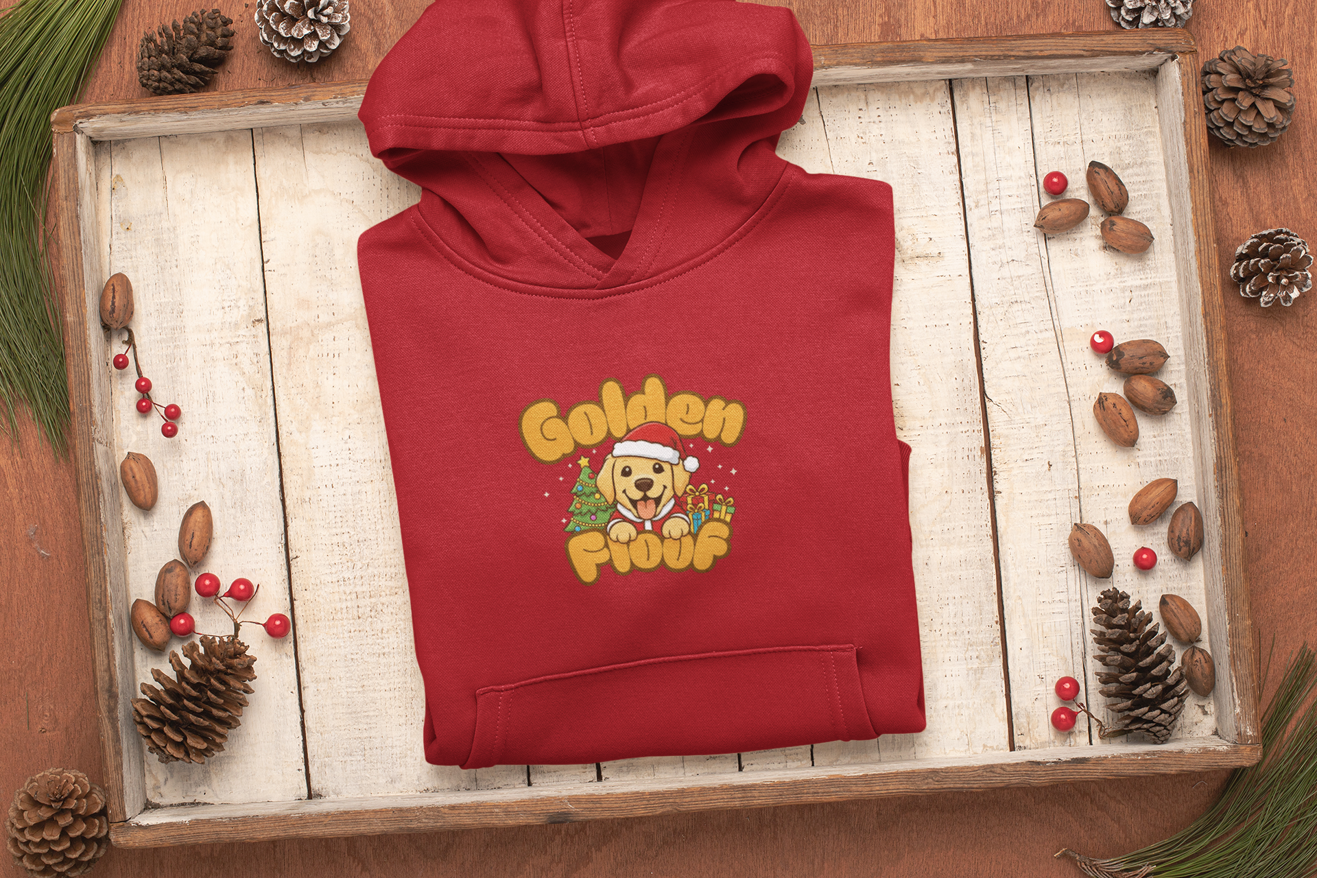 Golden Floof™ Christmas Hoodie – Cozy Holiday Golden Retriever Santa Hoodie for Dog Lovers
