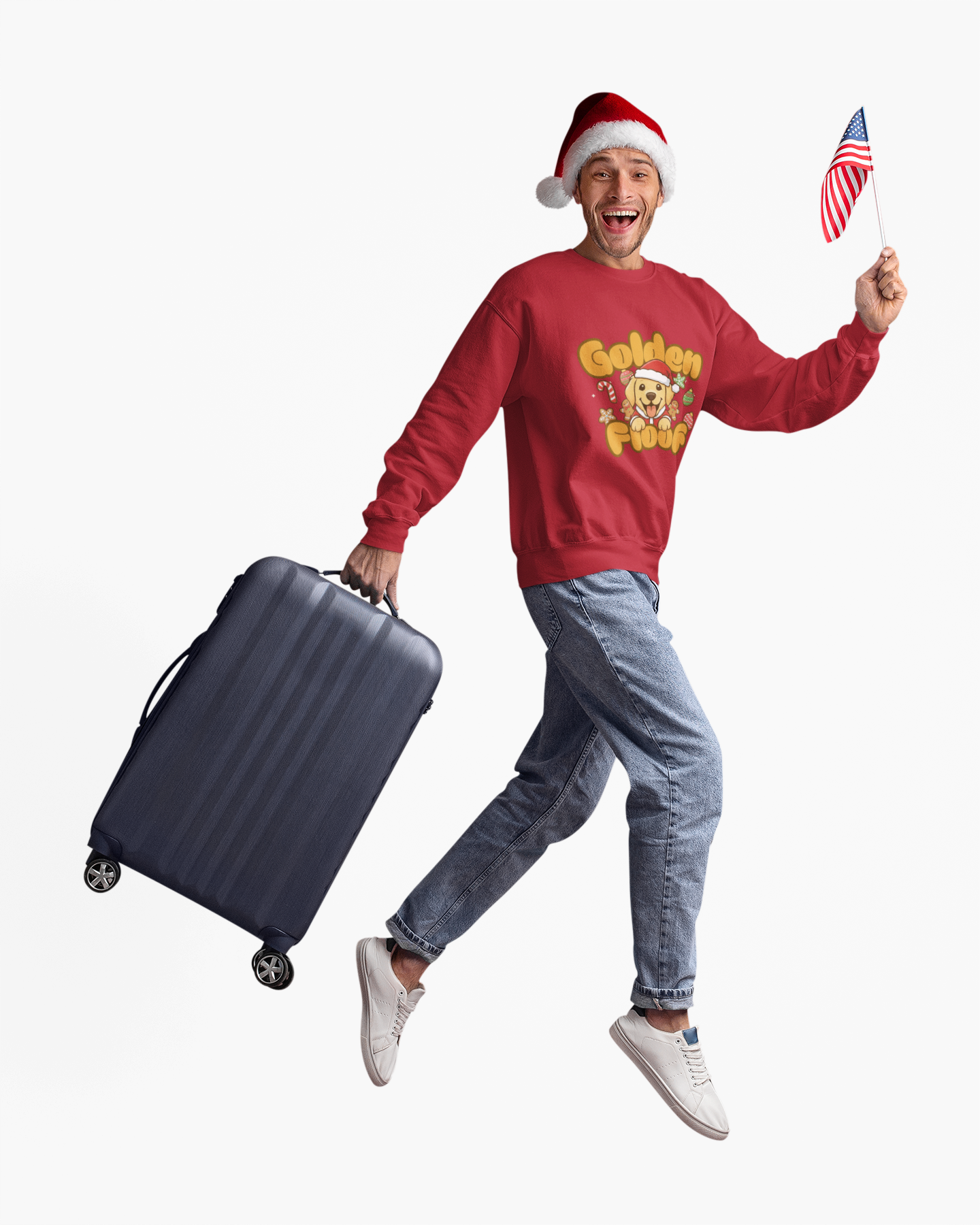 Golden Floof™ Christmas Sweatshirt – Cozy Holiday Golden Retriever Santa Crewneck