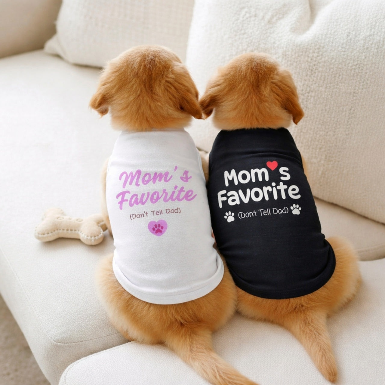 Mom’s Favorite (Don’t Tell Dad) Dog Sweatshirt – Black Cute Dog Hoodie Shirt, Cozy Pet Pullover