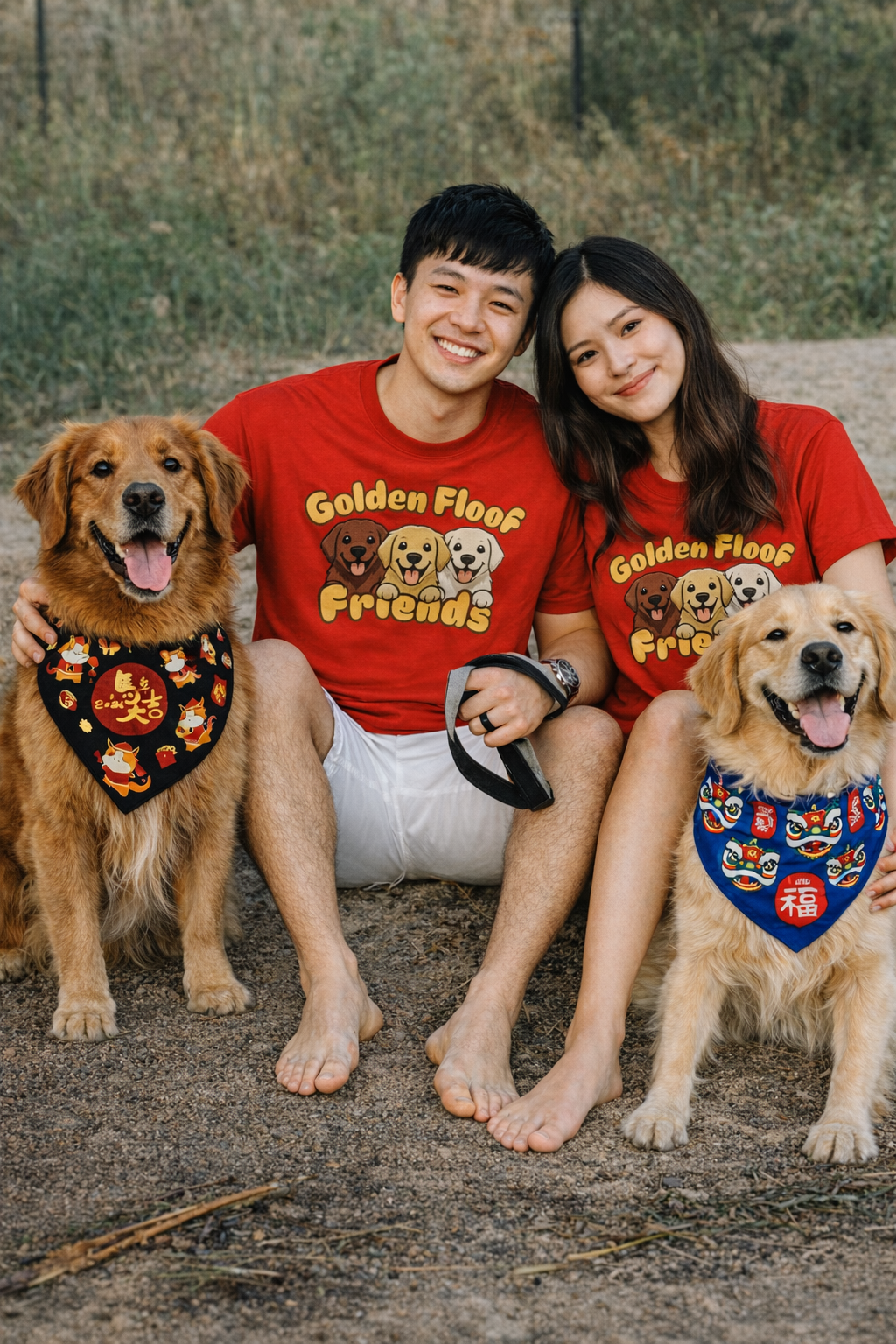 2026 Year of the Horse Dog Bandana Collar – Lunar New Year Festival Black Pet Scarf