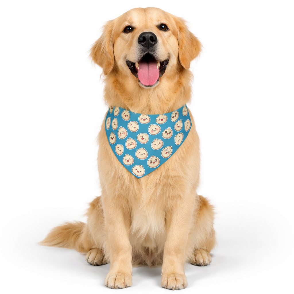 Kawaii Shumai Blue Dog Bandana Collar