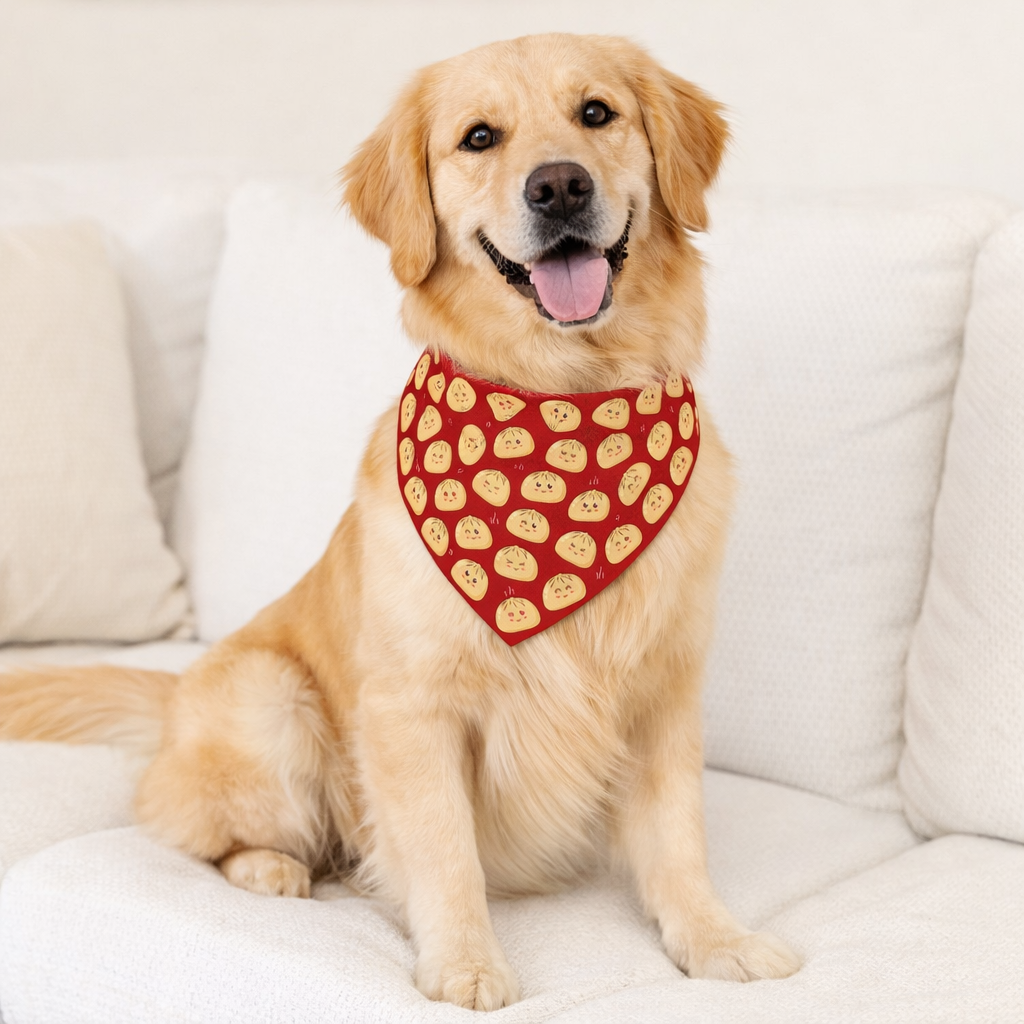 Cute Baozi Red Dog Bandana Collar