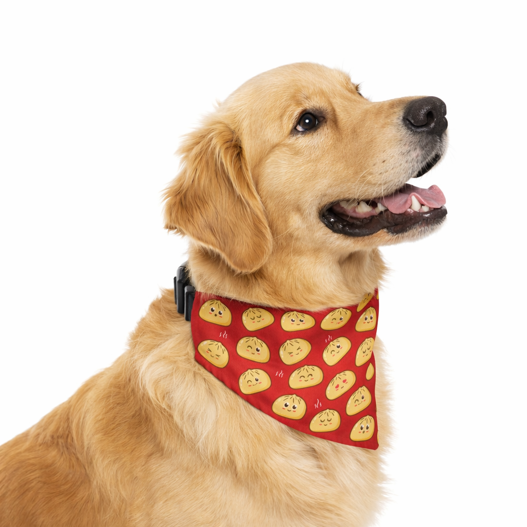 Cute Baozi Red Dog Bandana Collar